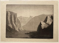 YOSEMITE - Stunning California Landscape By a Master of the Aquatint