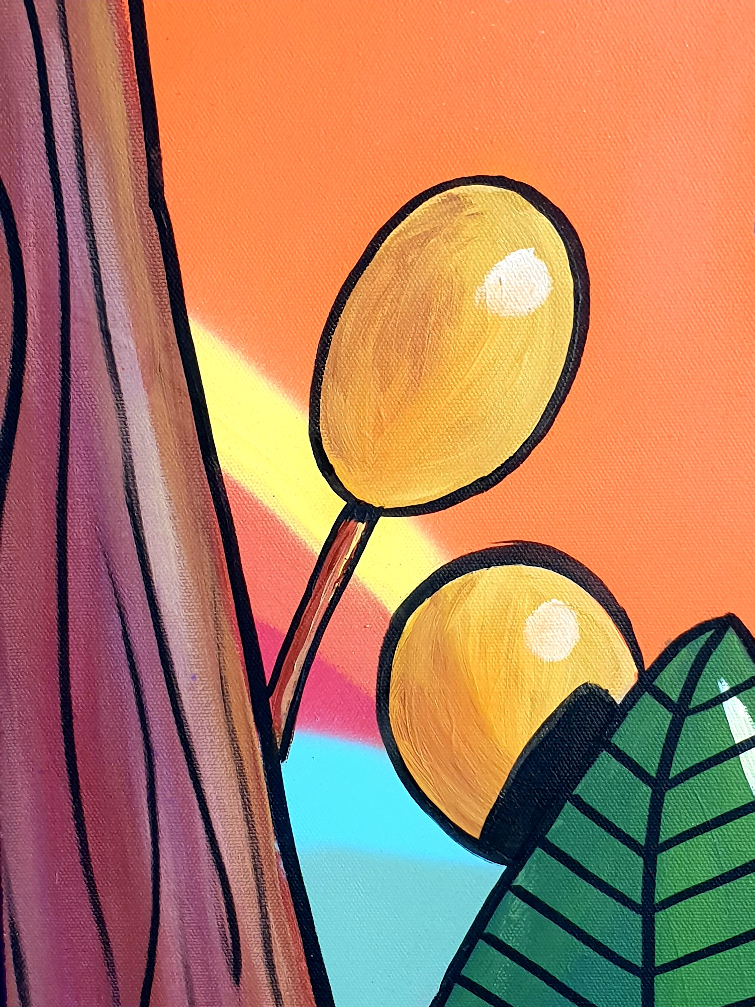 Street Art Grand aérosol contemporain sur toile. 