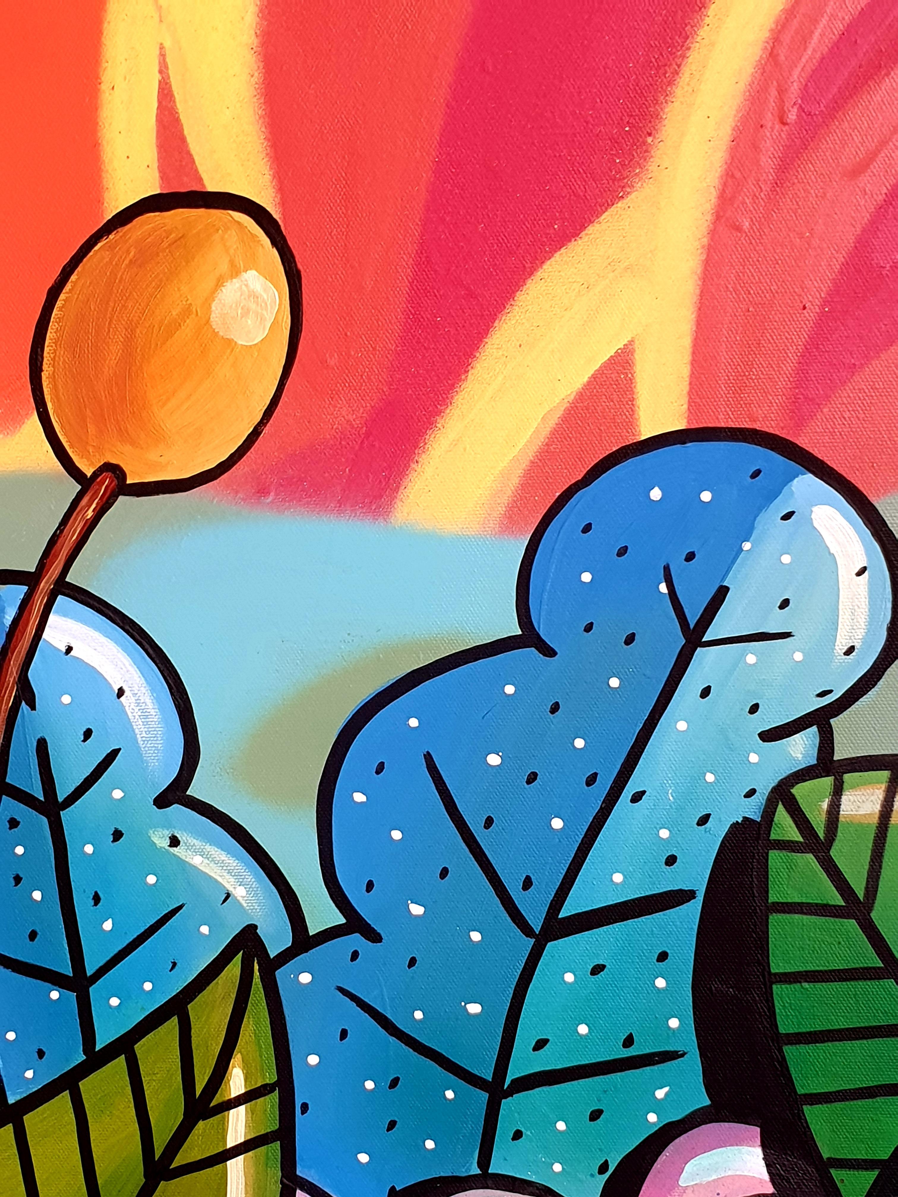 Street Art Grand aérosol contemporain sur toile. 