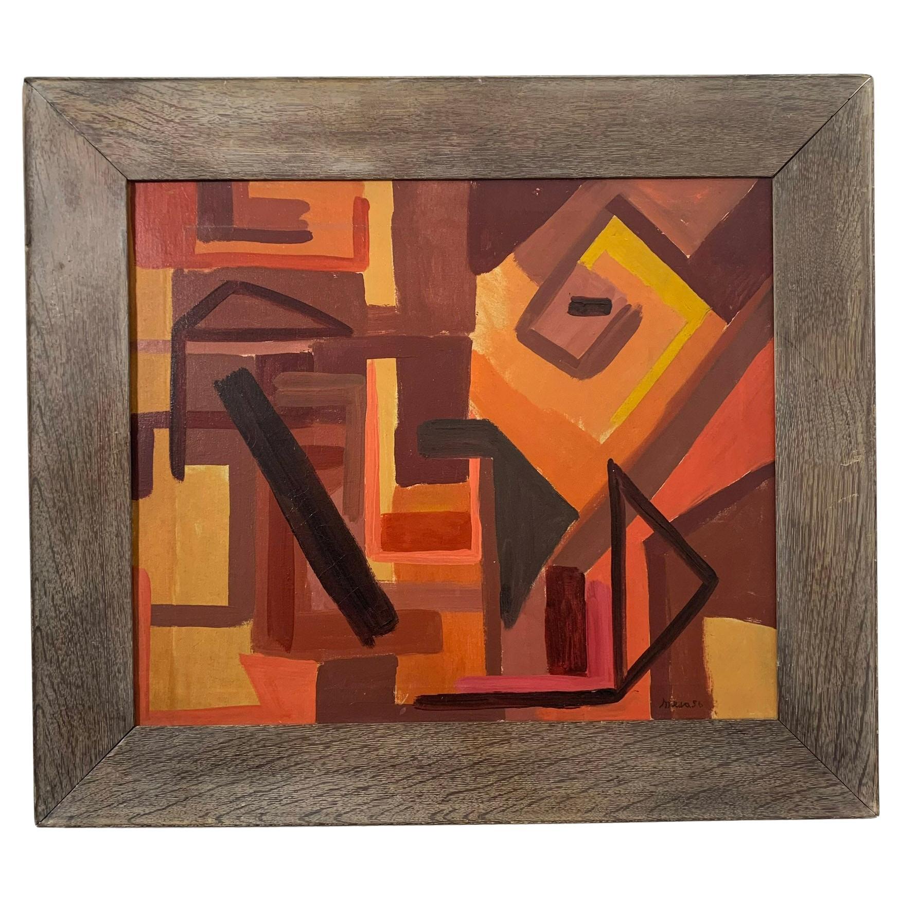 Harold Mesibov Mid-Century Modern Abstract Painting D. 1956