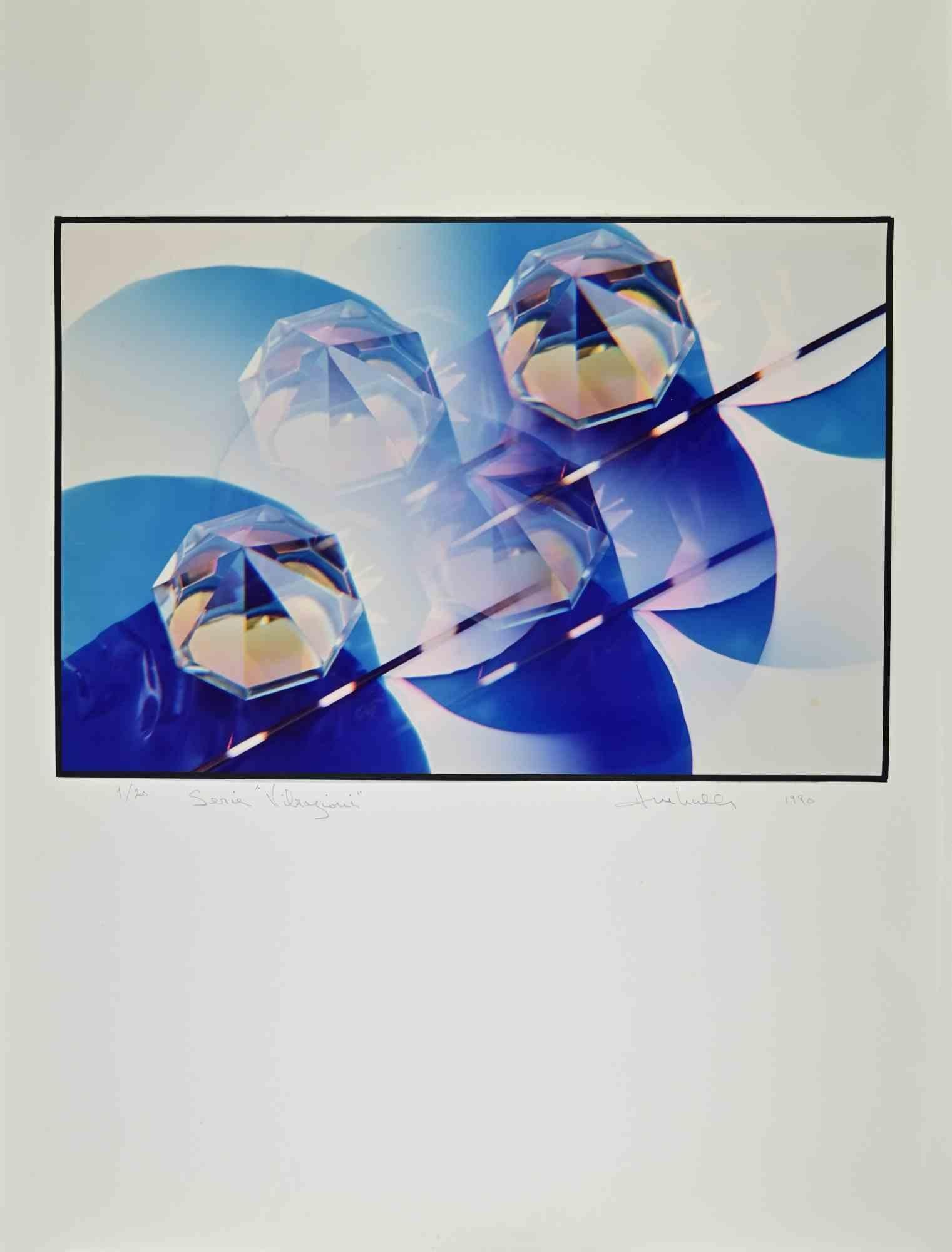 Exibition print from “ Vibrazioni”  is a vintage photographic print on color paper applied on cardboard realized by Harold Miller Null in 1990

Hand signed and dated on the lower right margin

Print performed for personal exposition in Ferrara