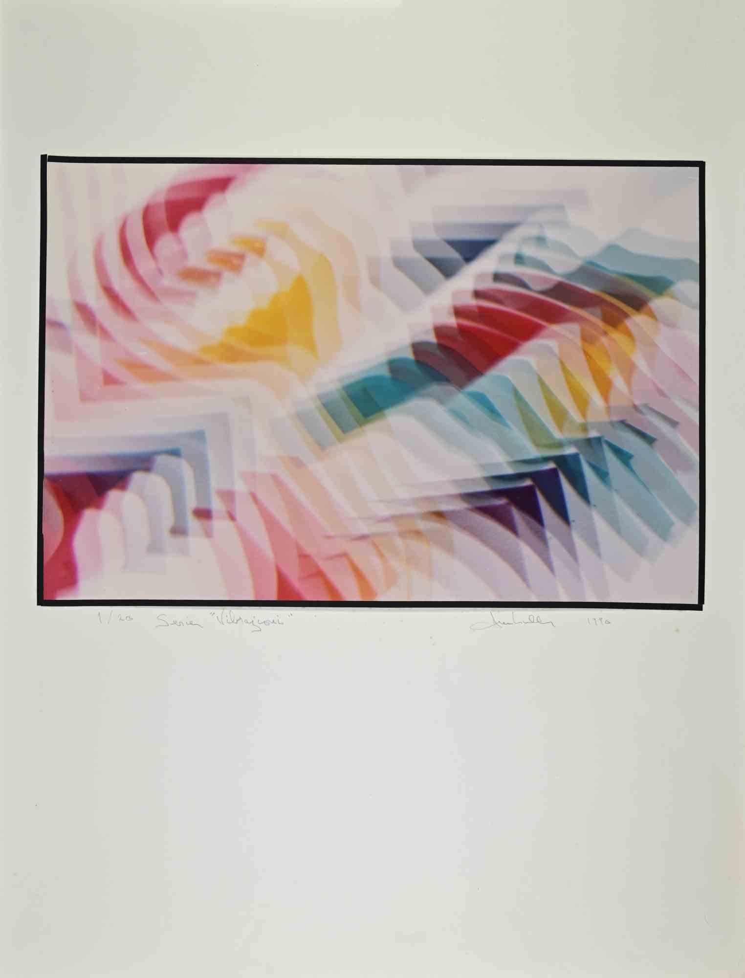 Exibition print from “ Vibrazioni”  is a vintage photographic print on color paper applied on cardboard realized by Harold Miller Null in 1990

Hand signed and dated on the lower right margin

Print performed for personal exposition in Ferrara