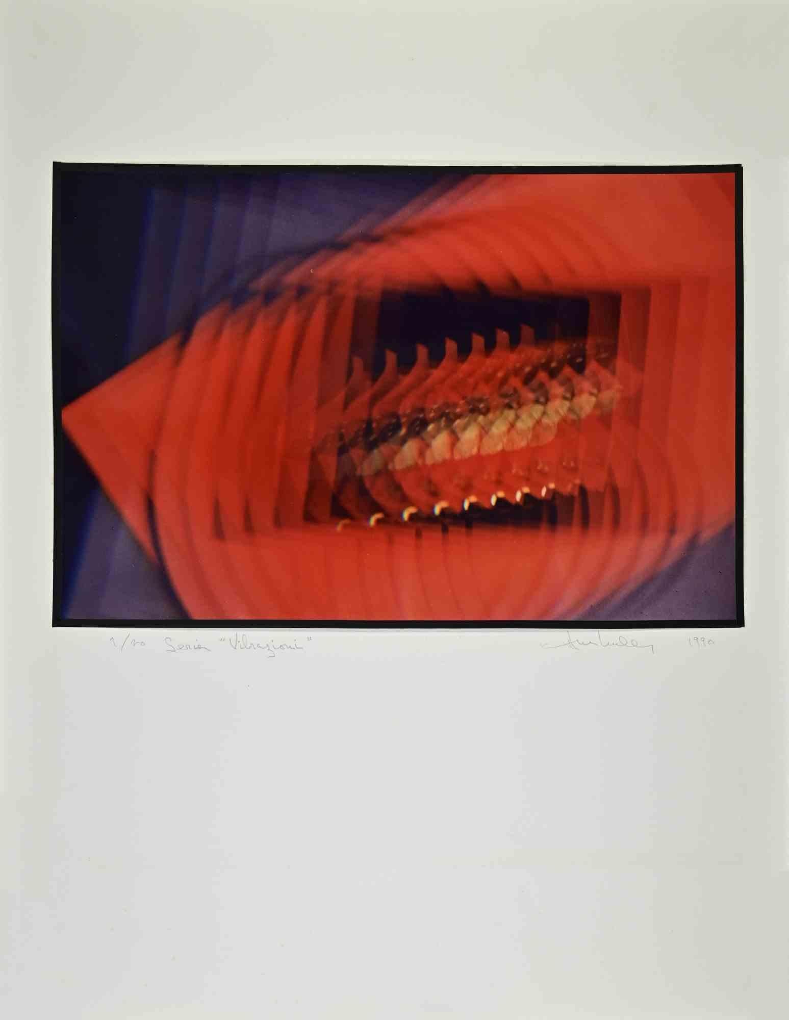 Exibition print from “ Vibrazioni”  is a vintage photographic print on color paper applied on cardboard realized by Harold Miller Null in 1990

Hand signed and dated on the lower right margin

Print performed for personal exposition in Ferrara