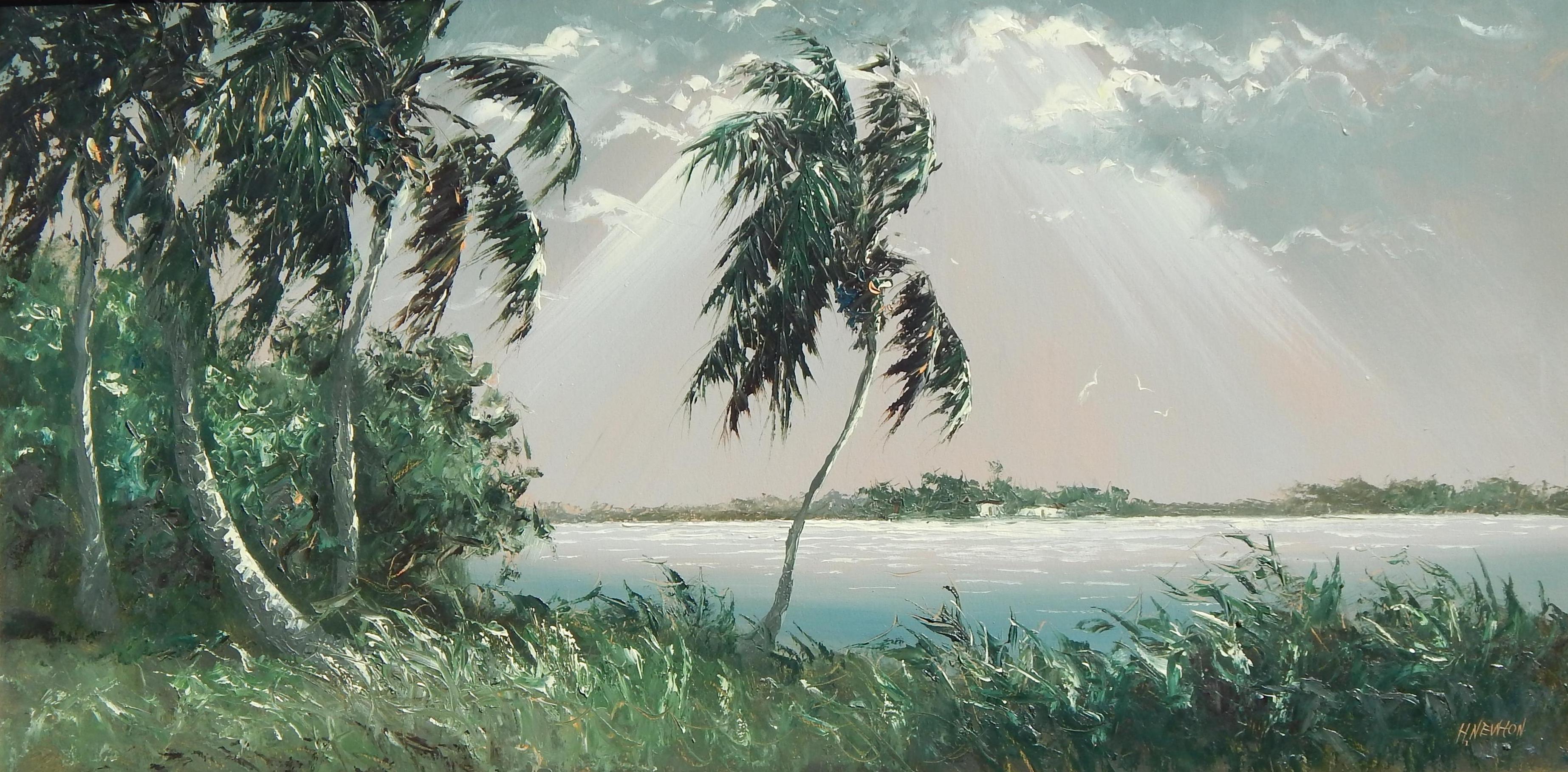 Morning Sunlight Florida beach scene - Signed lower right
Oil on board in excellent condition.
By African American artist Harold Newton (1934-1994)
Painting measures: 24
