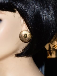 Harold O'Connor 18K Gold and Oxidized Sterling Silver Modernist Earrings, c 2000