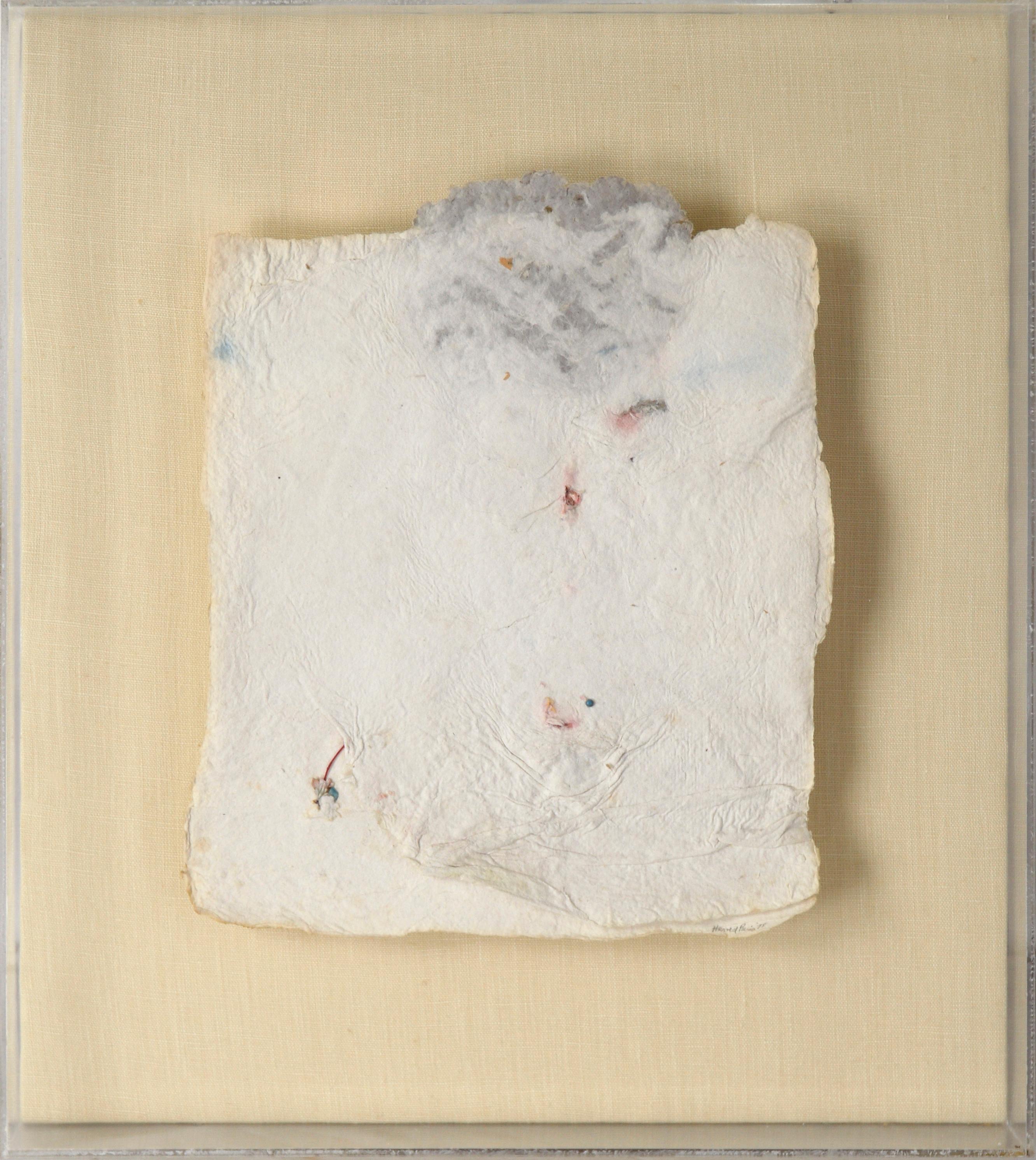 Abstract Sculpture di Harold Paris - "Carta Series # 45, Paper Imbeds" Scultura murale di stampa sperimentale