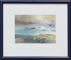 Vintage "South of Santa Fe" Watercolor Desert Landscape