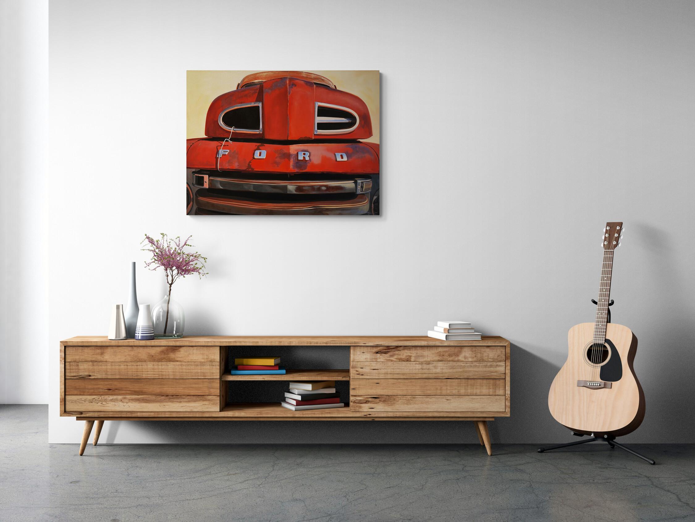 Red Marley (Americana, Still Life, Ford, Antique, Vintage, 30% OFF LIMITED TIME) - Painting by Harold Pickern