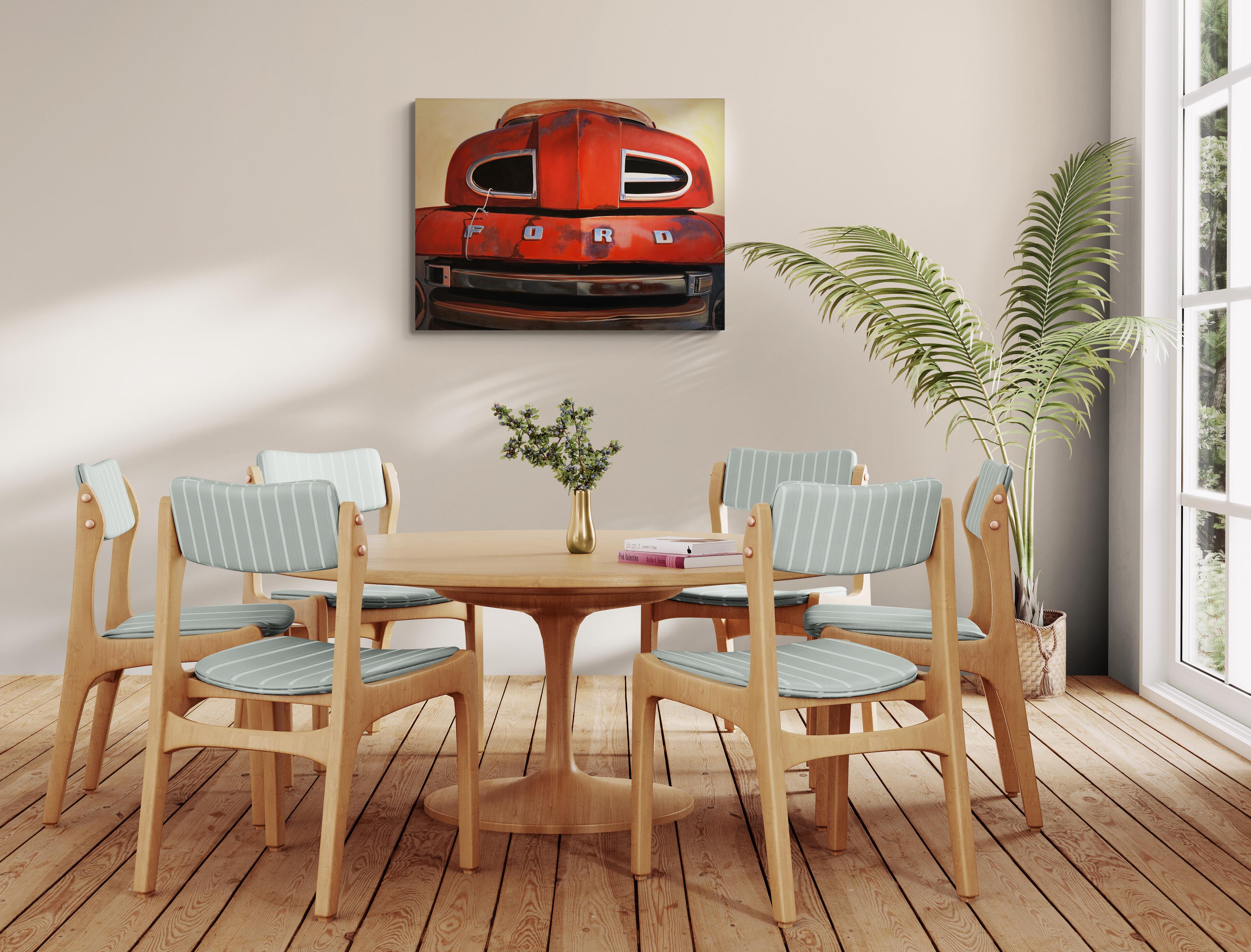Red Marley (Americana, Still Life, Ford, Antique, Vintage, 30% OFF LIMITED TIME) - American Modern Painting by Harold Pickern