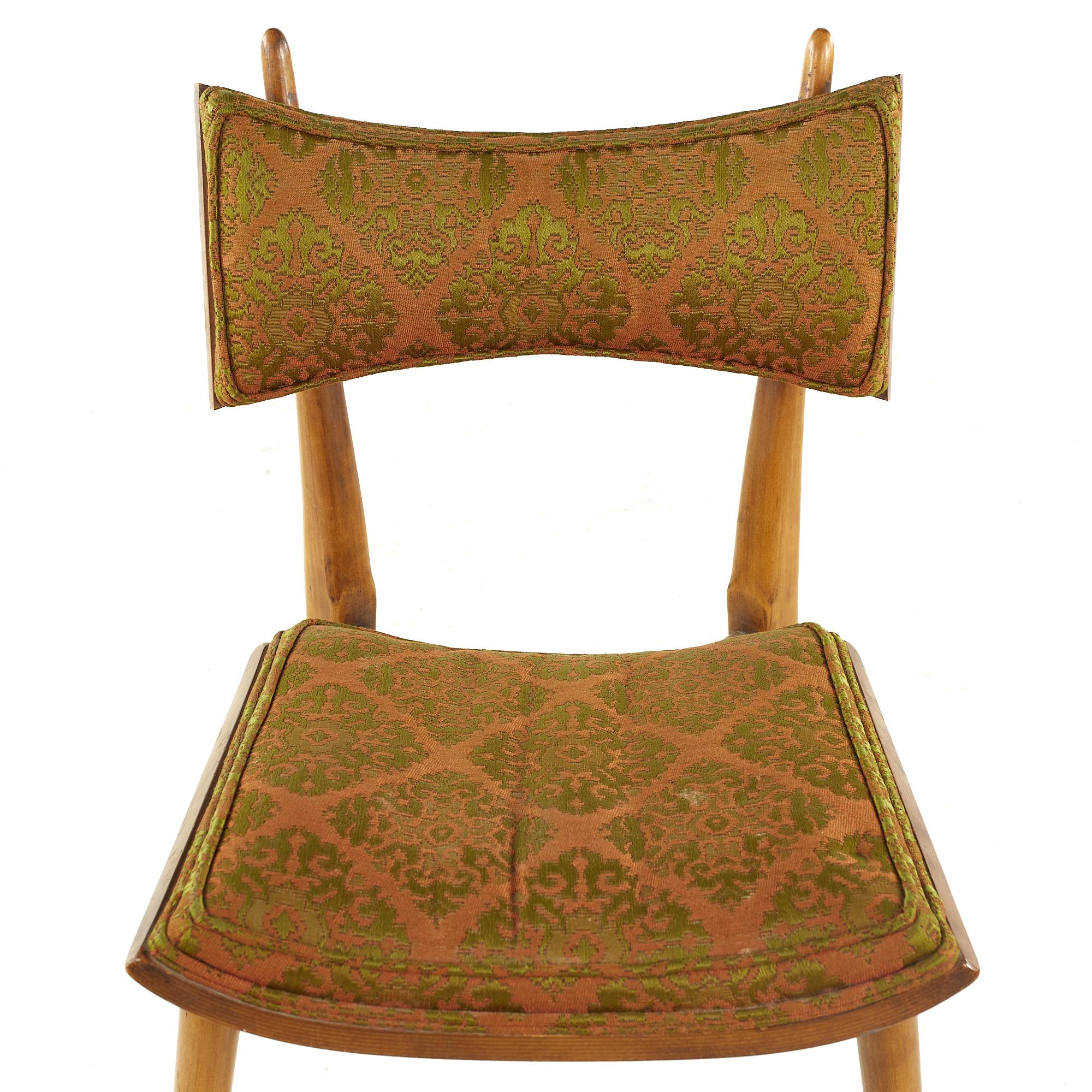 Harold Schwartz for Romweber Midcentury Burlwood Dining Chairs, Set of 6 For Sale 3