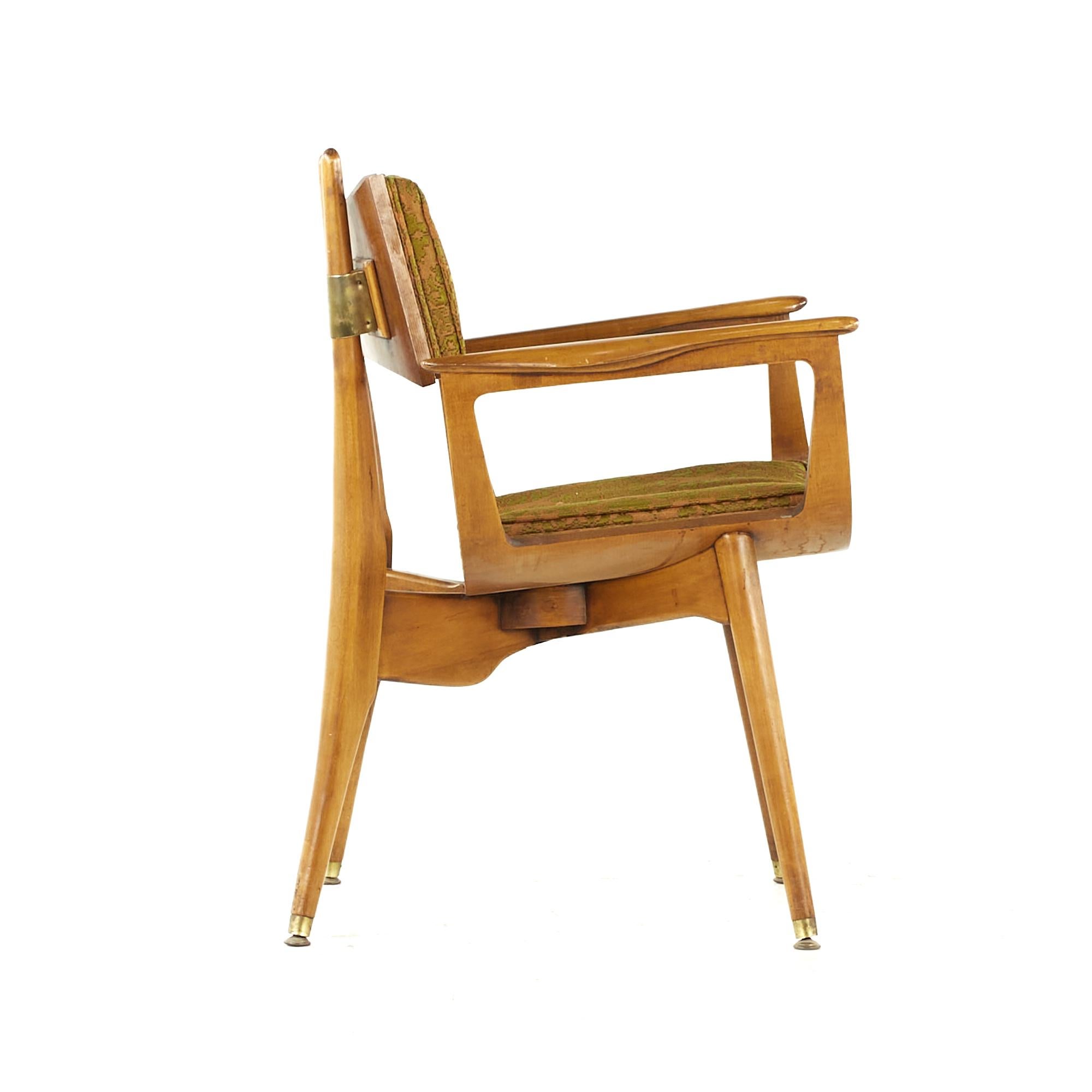 Harold Schwartz for Romweber Midcentury Burlwood Dining Chairs, Set of 6 For Sale 7