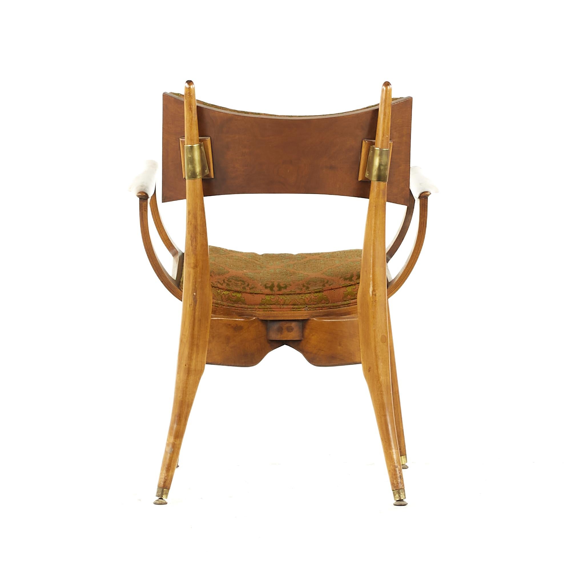 Harold Schwartz for Romweber Midcentury Burlwood Dining Chairs, Set of 6 For Sale 8