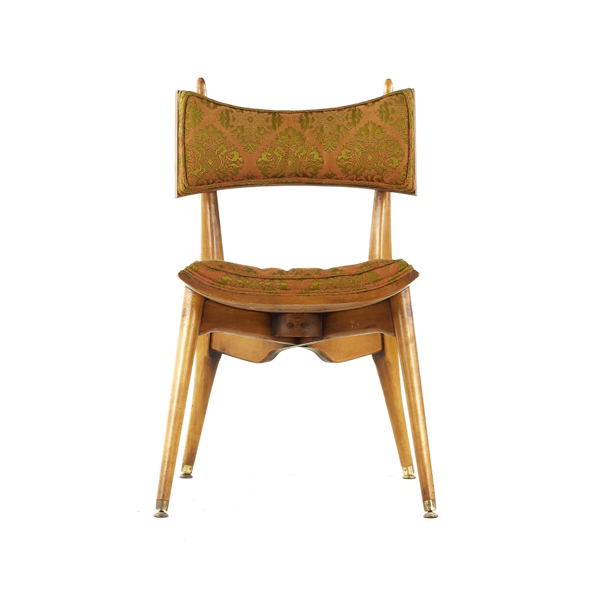 Harold Schwartz for Romweber Midcentury Burlwood Dining Chairs, Set of 6 Bon état - En vente à Countryside, IL