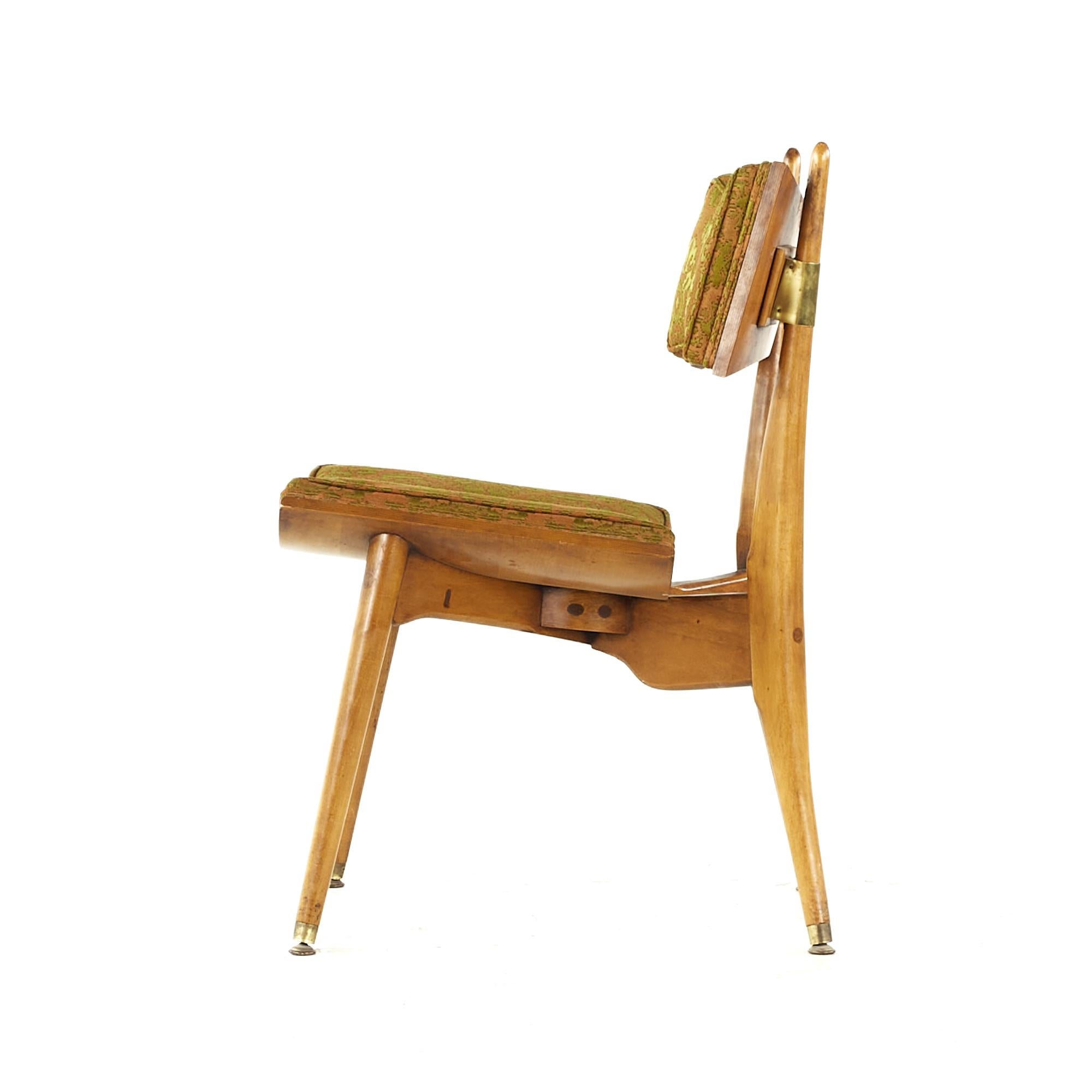 Harold Schwartz for Romweber Midcentury Burlwood Dining Chairs, Set of 6 For Sale 2