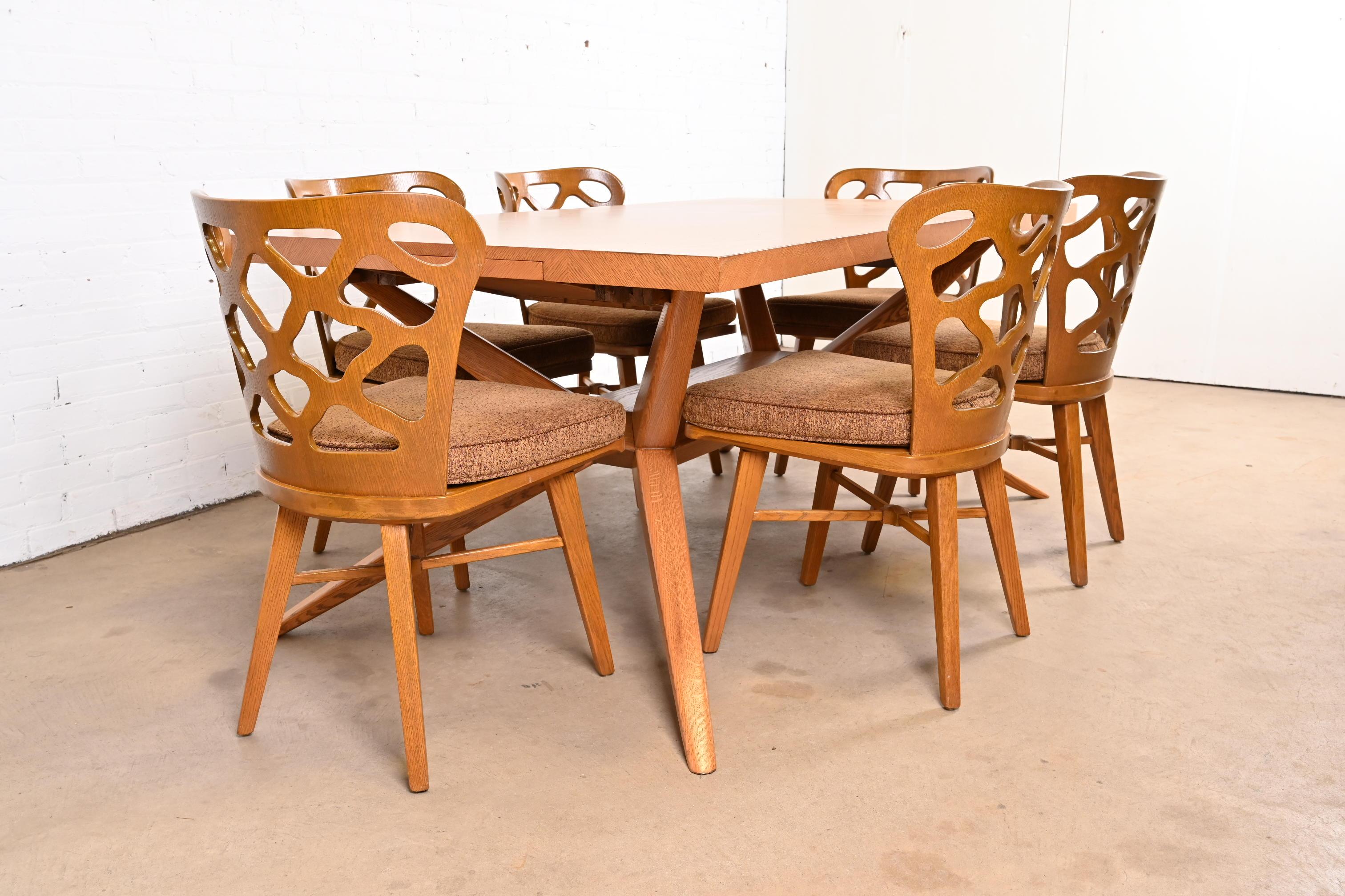 Harold Schwartz for Romweber Mid-Century Modern Dining Set In Good Condition In South Bend, IN