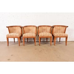 Harold Schwartz for Romweber Mid-Century Modern Sculpted Oak Dining Armchairs, S