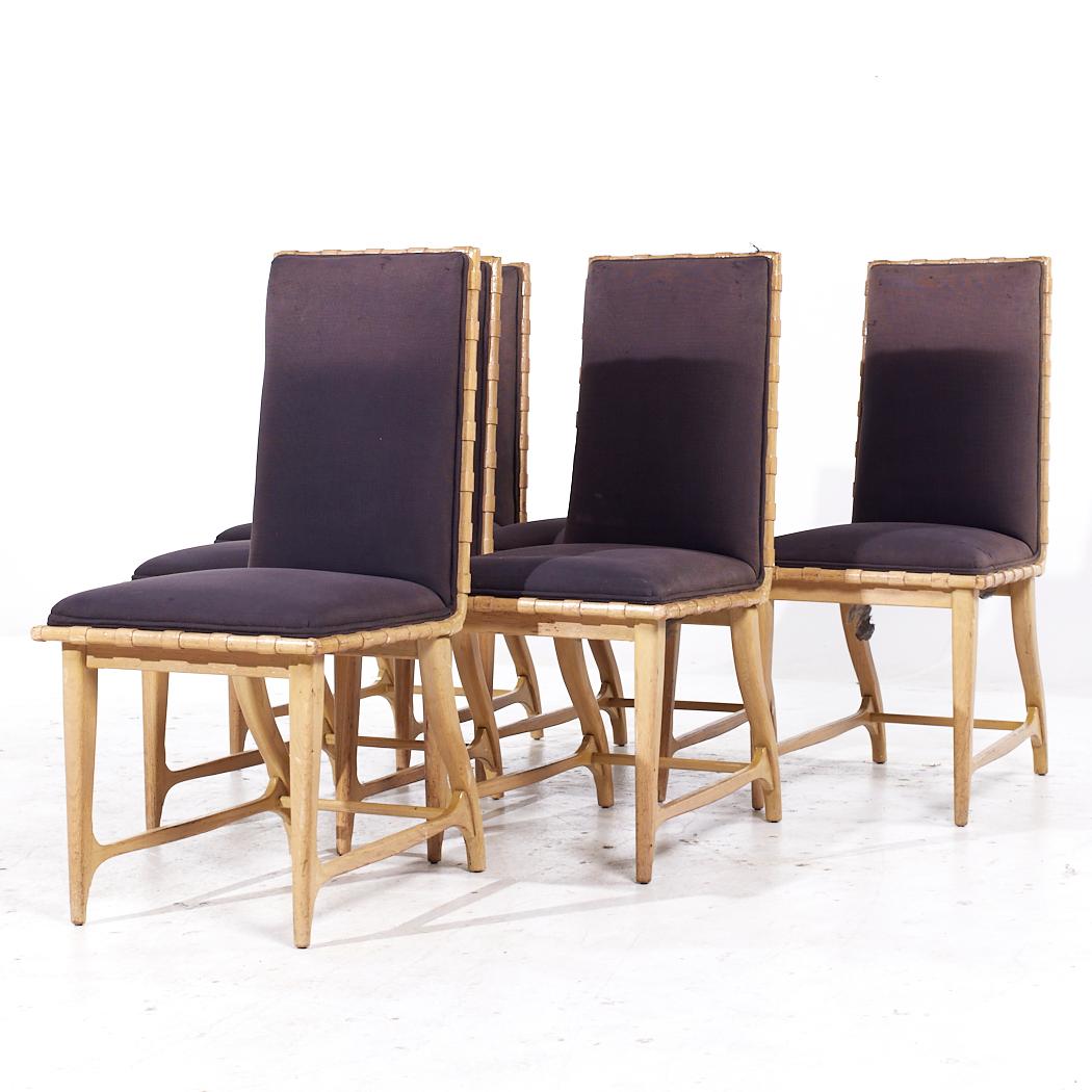 Mid-Century Modern Harold Schwartz for Romweber Mid Century Oak Dining Chairs - Set of 6 For Sale