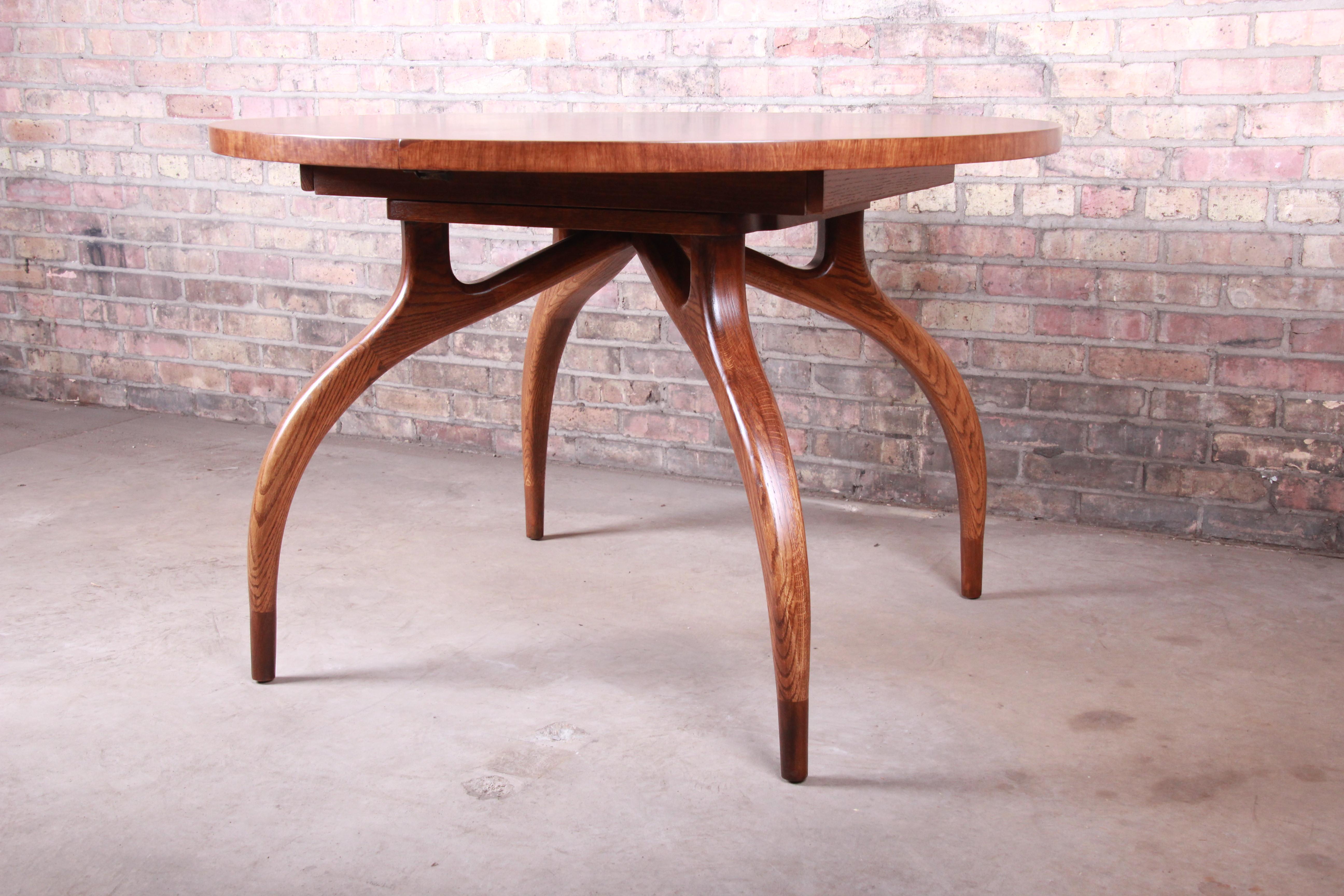 Harold Schwartz for Romweber Midcentury Spider Leg Dining Table, Newly Restored 4