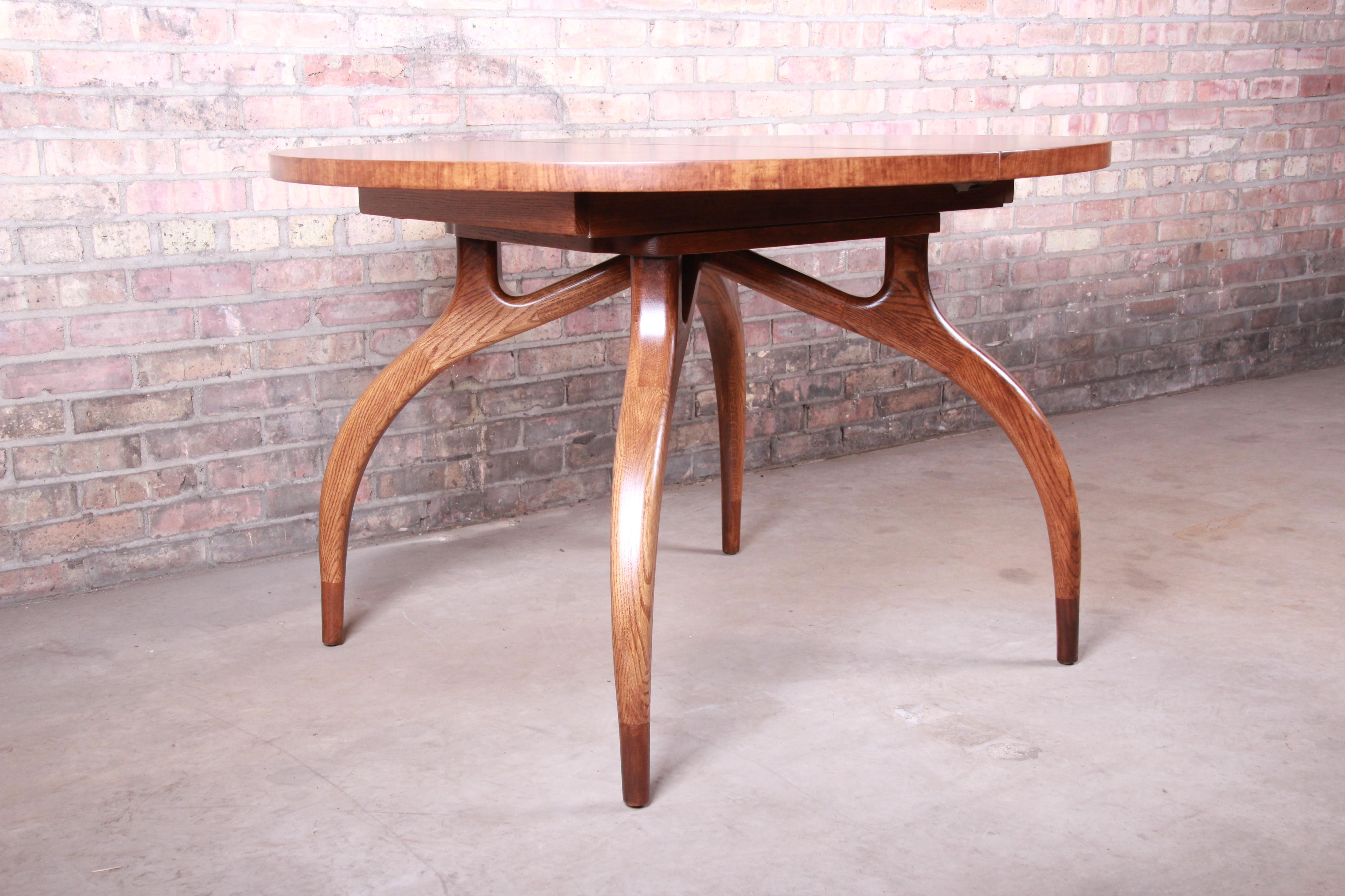 Harold Schwartz for Romweber Midcentury Spider Leg Dining Table, Newly Restored 5