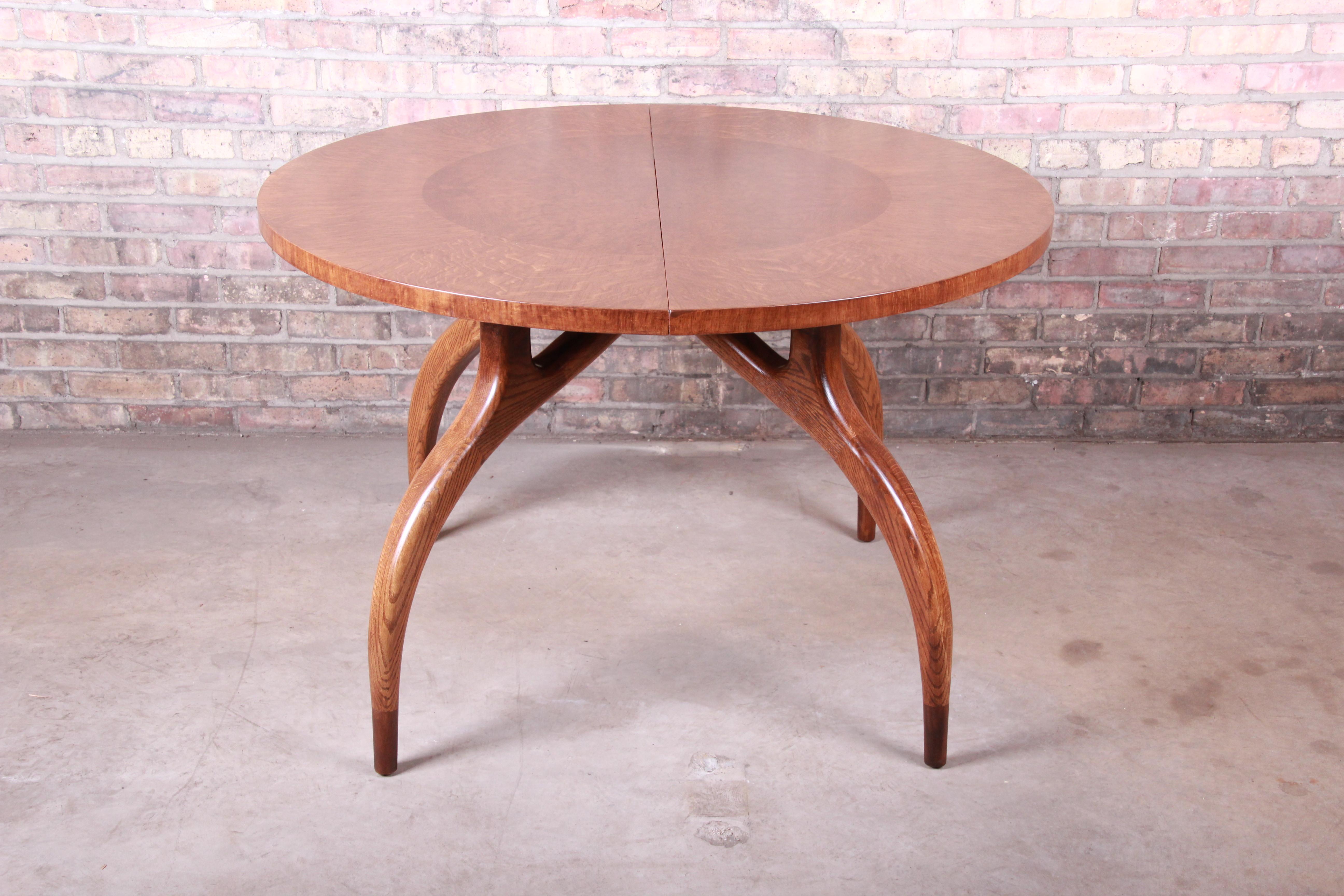 Harold Schwartz for Romweber Midcentury Spider Leg Dining Table, Newly Restored 1