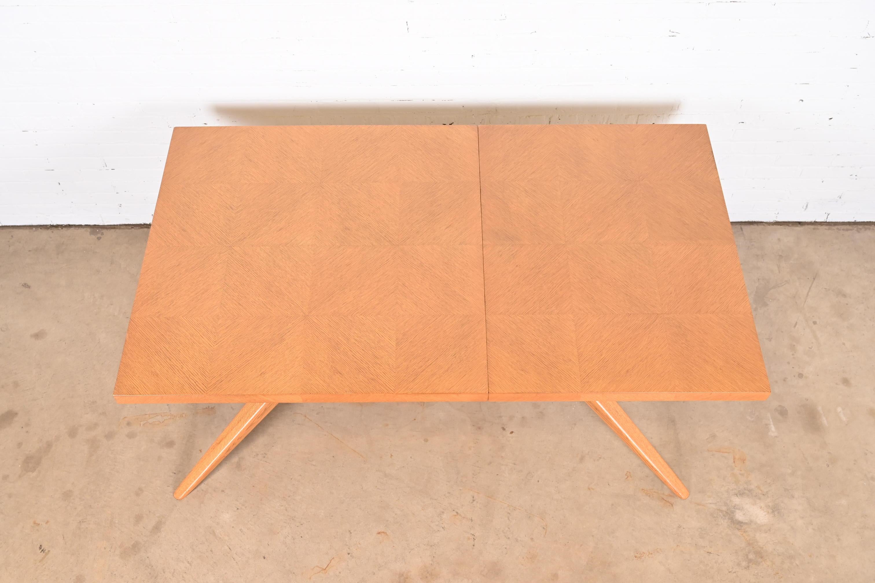 Harold Schwartz for Romweber Oak Spider Leg Dining Table, Newly Refinished For Sale 9
