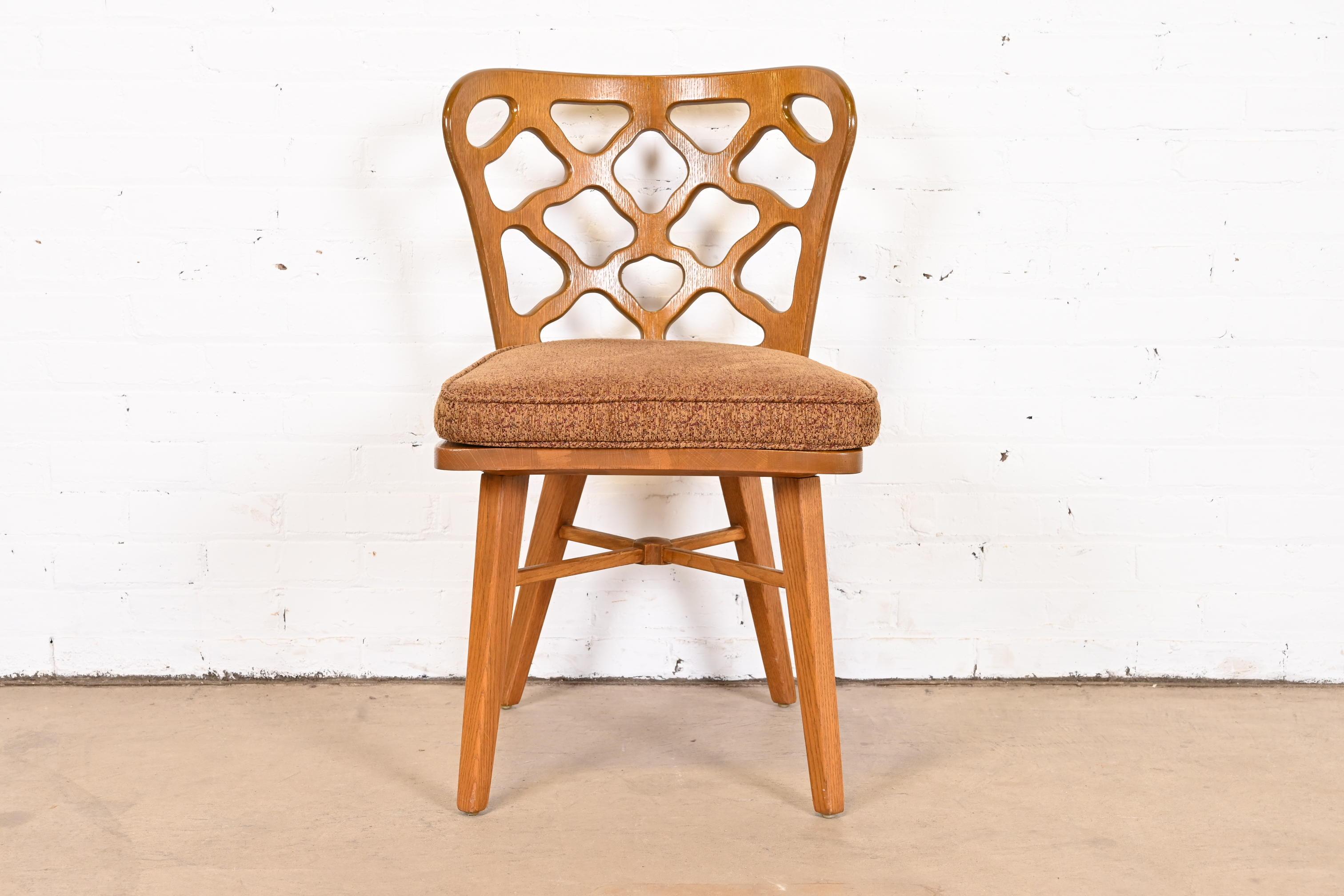 Harold Schwartz for Romweber Sculpted Oak Dining Chairs, Set of Six 2