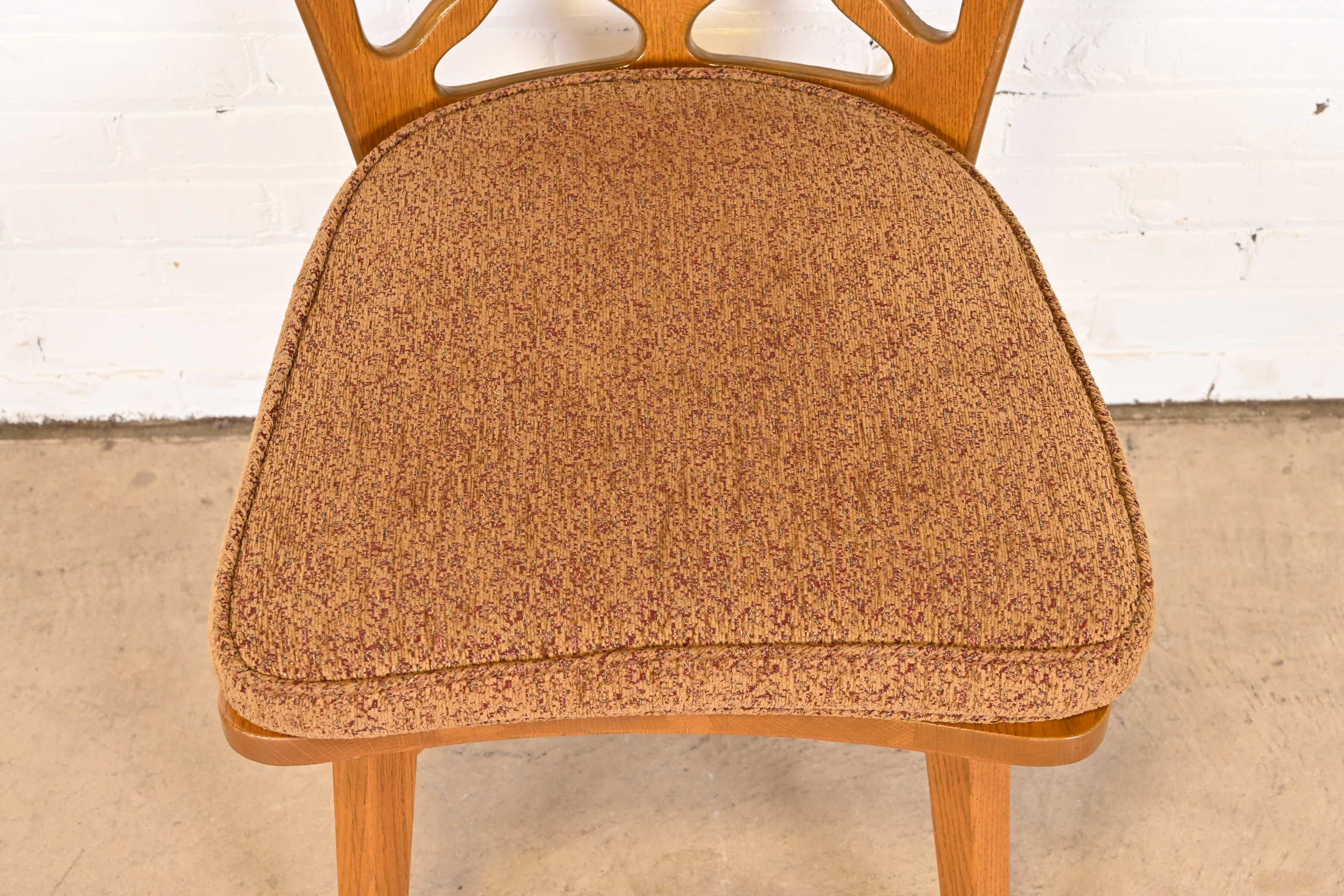 Harold Schwartz for Romweber Sculpted Oak Dining Chairs, Set of Six 4