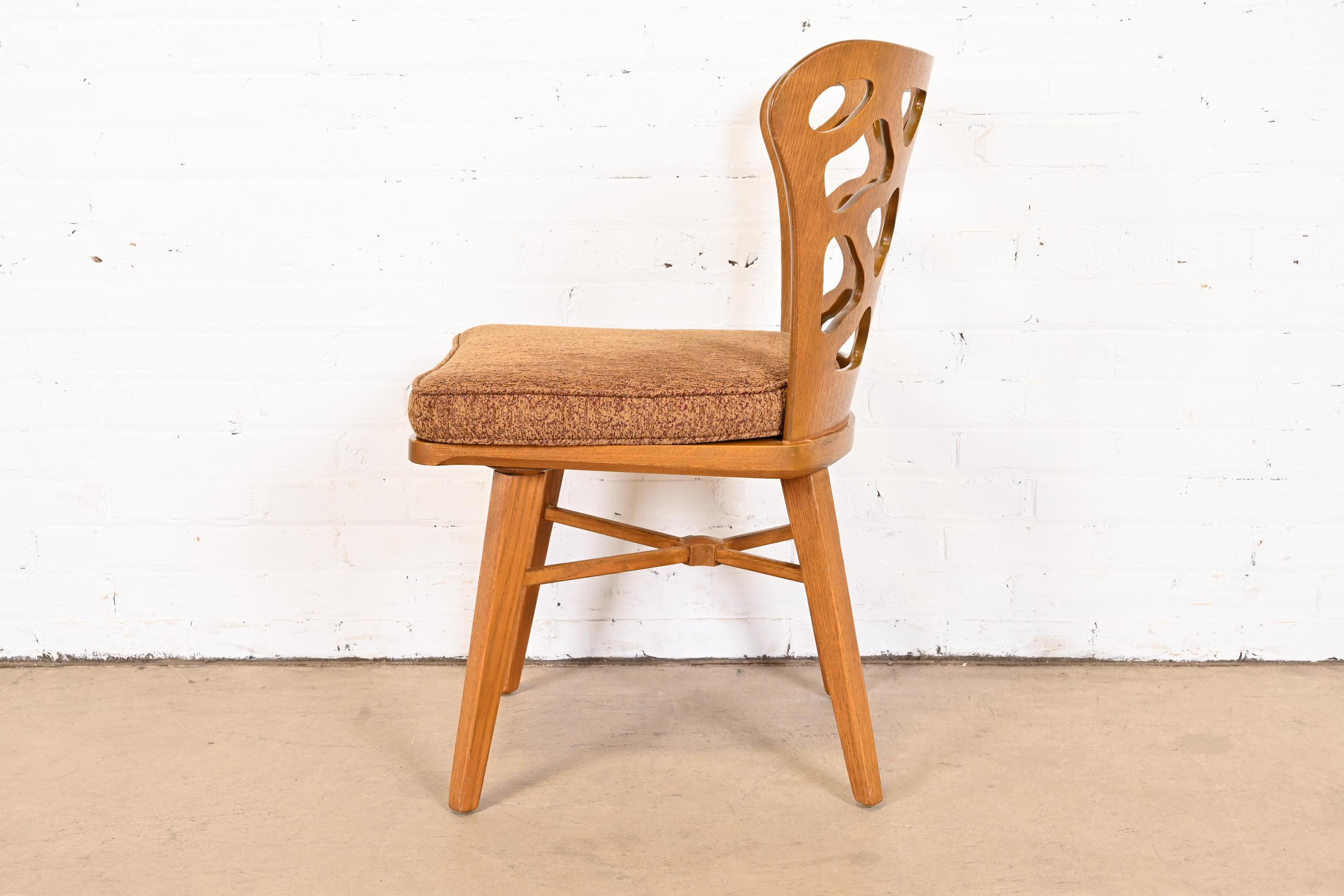 Harold Schwartz for Romweber Sculpted Oak Dining Chairs, Set of Six 7