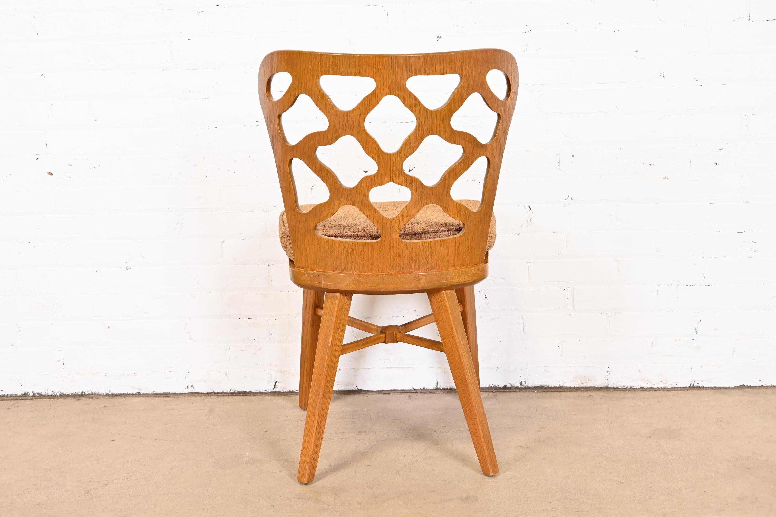 Harold Schwartz for Romweber Sculpted Oak Dining Chairs, Set of Six 8