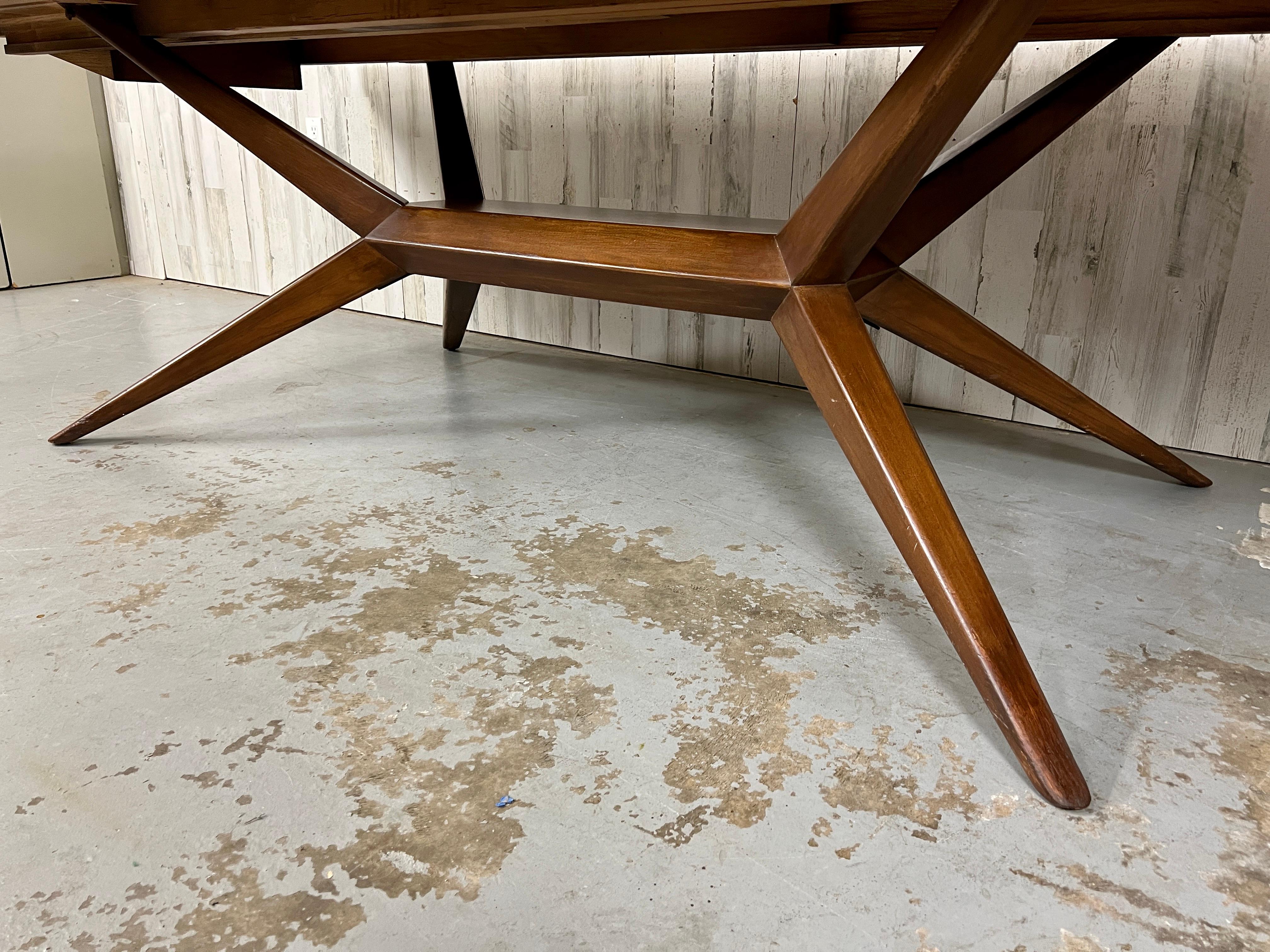 20th Century Harold Schwartz for Romweber Spider Leg Dining Table 