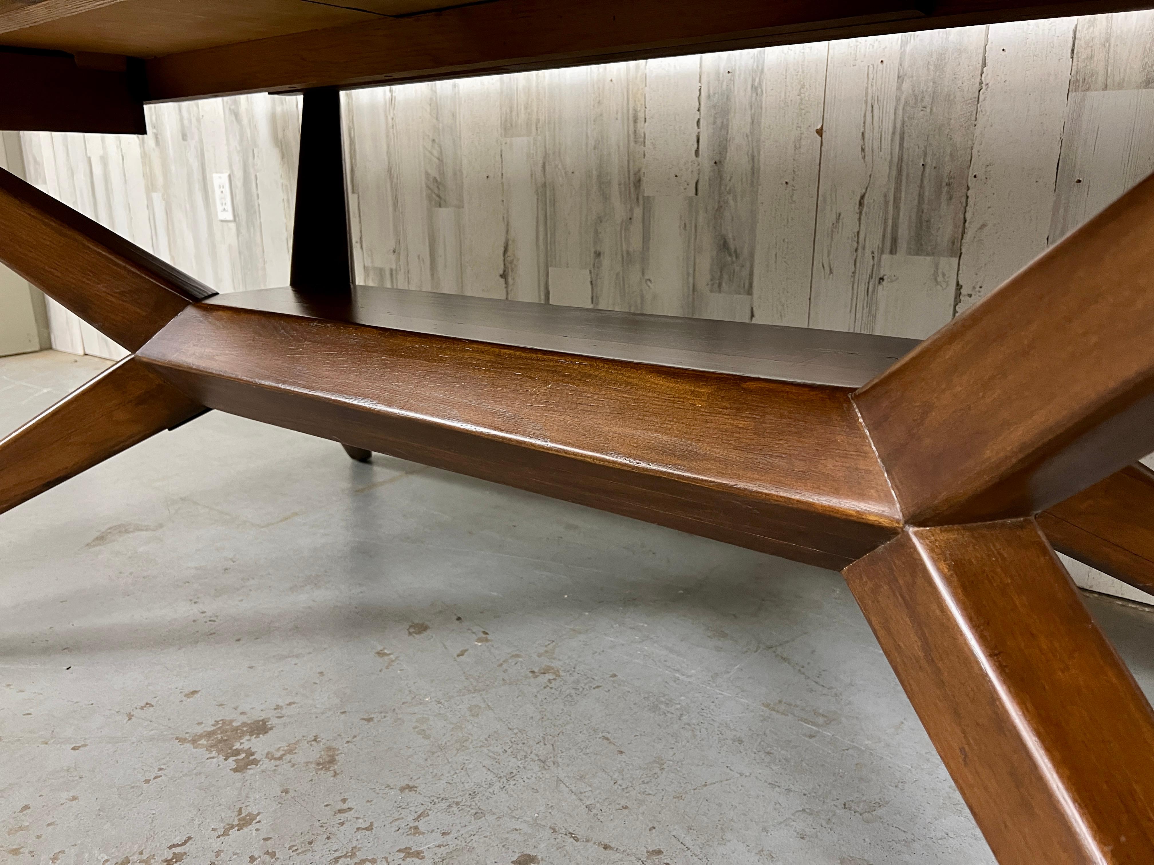 Wood Harold Schwartz for Romweber Spider Leg Dining Table 