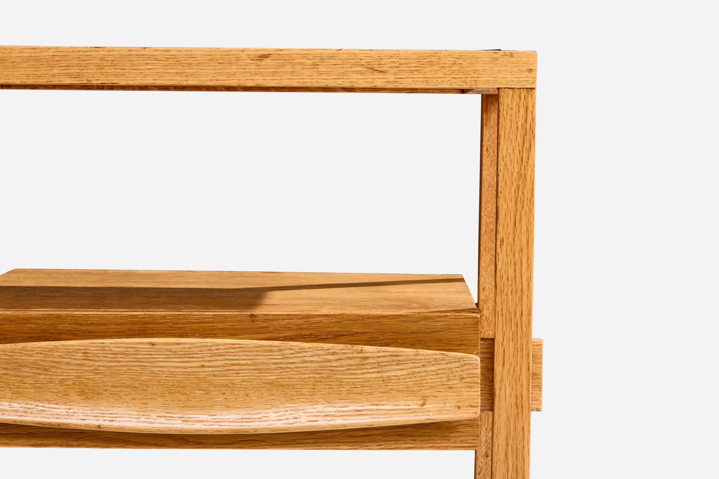Harold Schwartz, Nightstands, Oak, Leather, USA, 1950s 1
