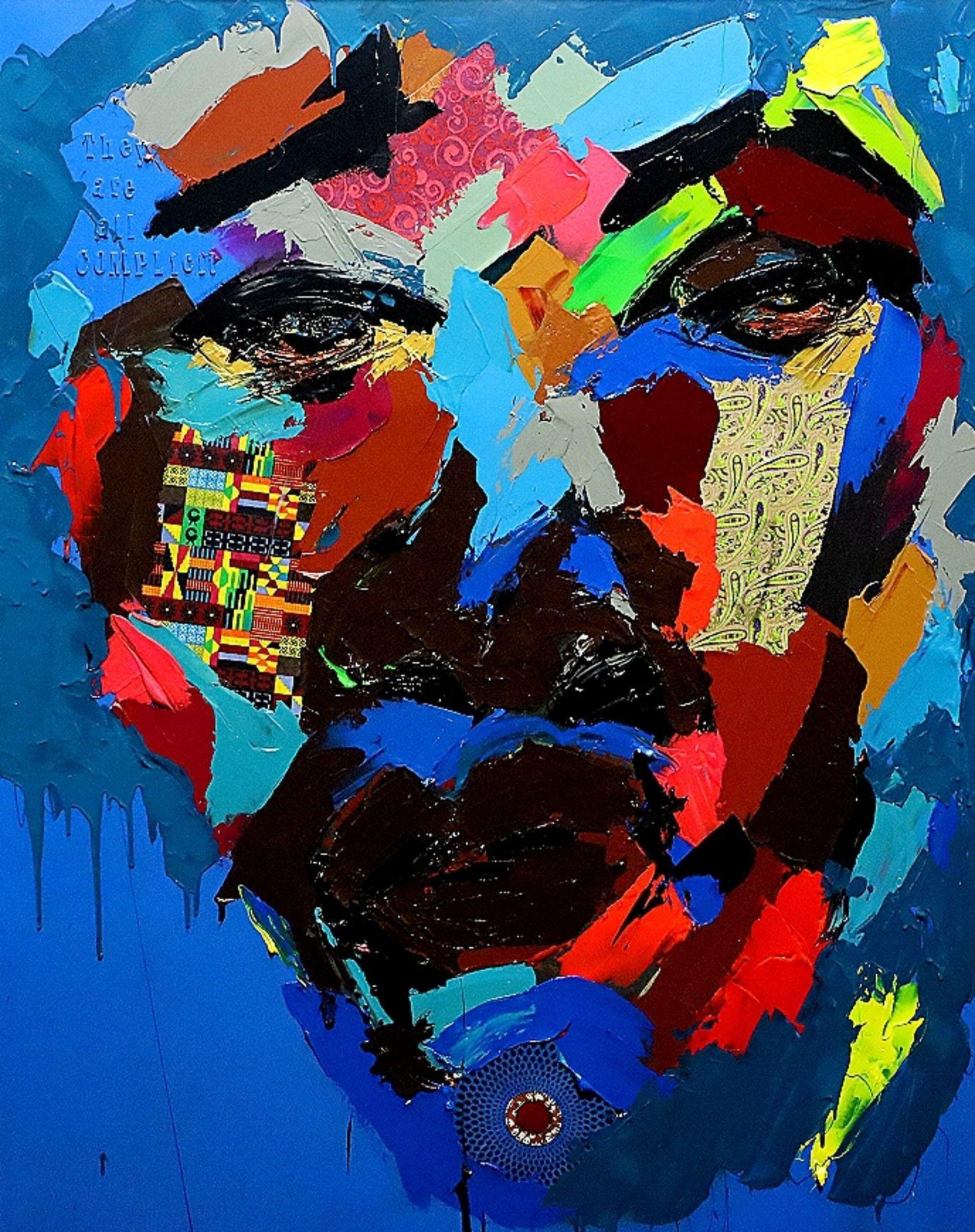 Sans titre - Série Man of Color, techniques mixtes sur toile - Mixed Media Art de Harold Smith