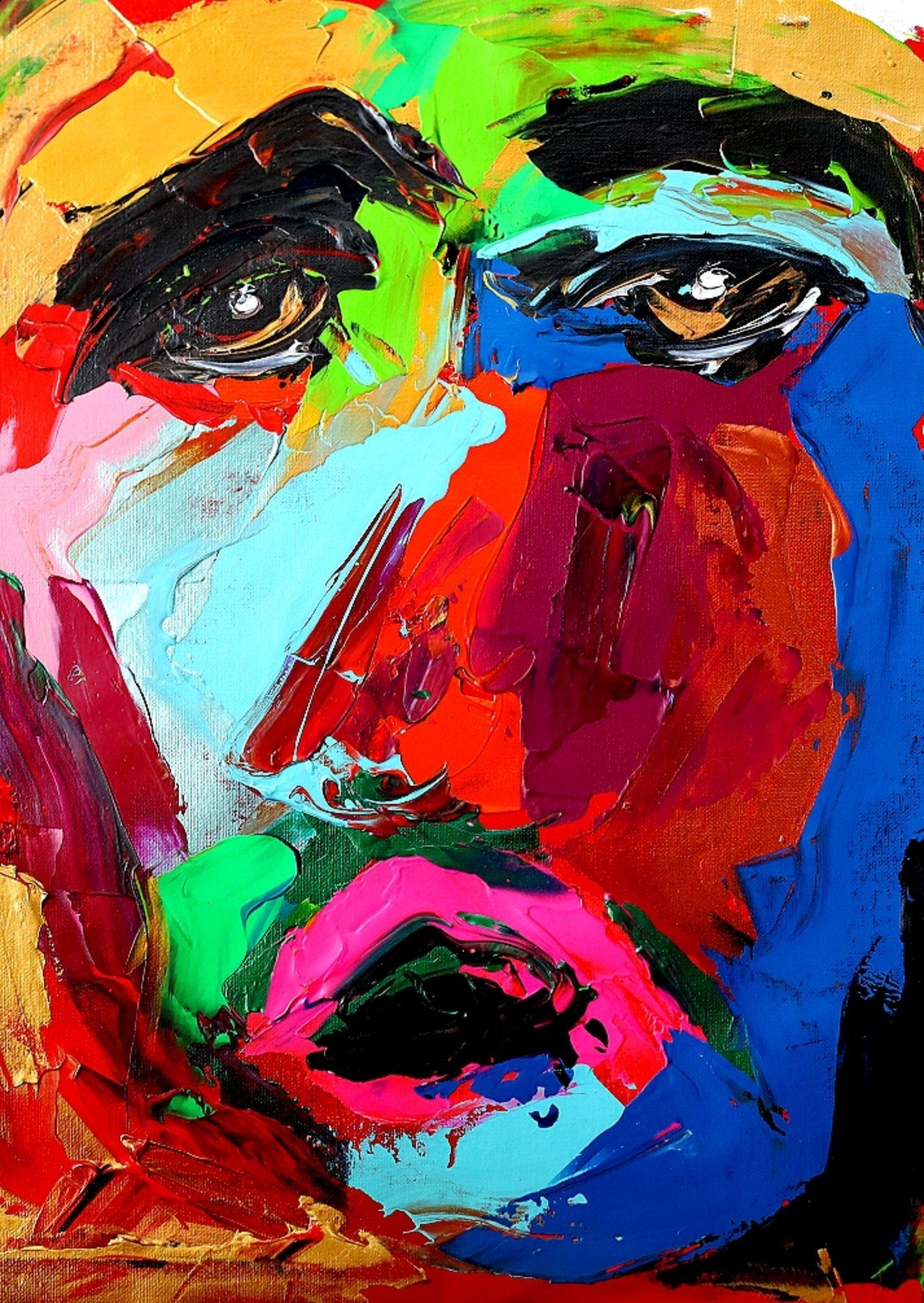 Untitled  24" x 18"  Man of Color Series  Acrylic on Canvas Sheet  Unframed  2022 :: Painting :: Contemporary :: This piece comes with an official certificate of authenticity signed by the artist :: Ready to Hang: No :: Signed: Yes :: Signature
