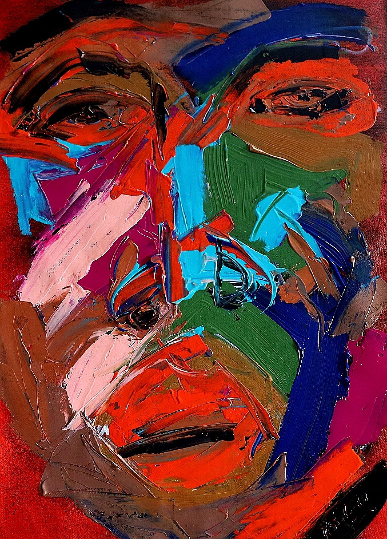 Sans titre (Man of Color Series), peinture, acrylique sur toile - Painting de Harold Smith