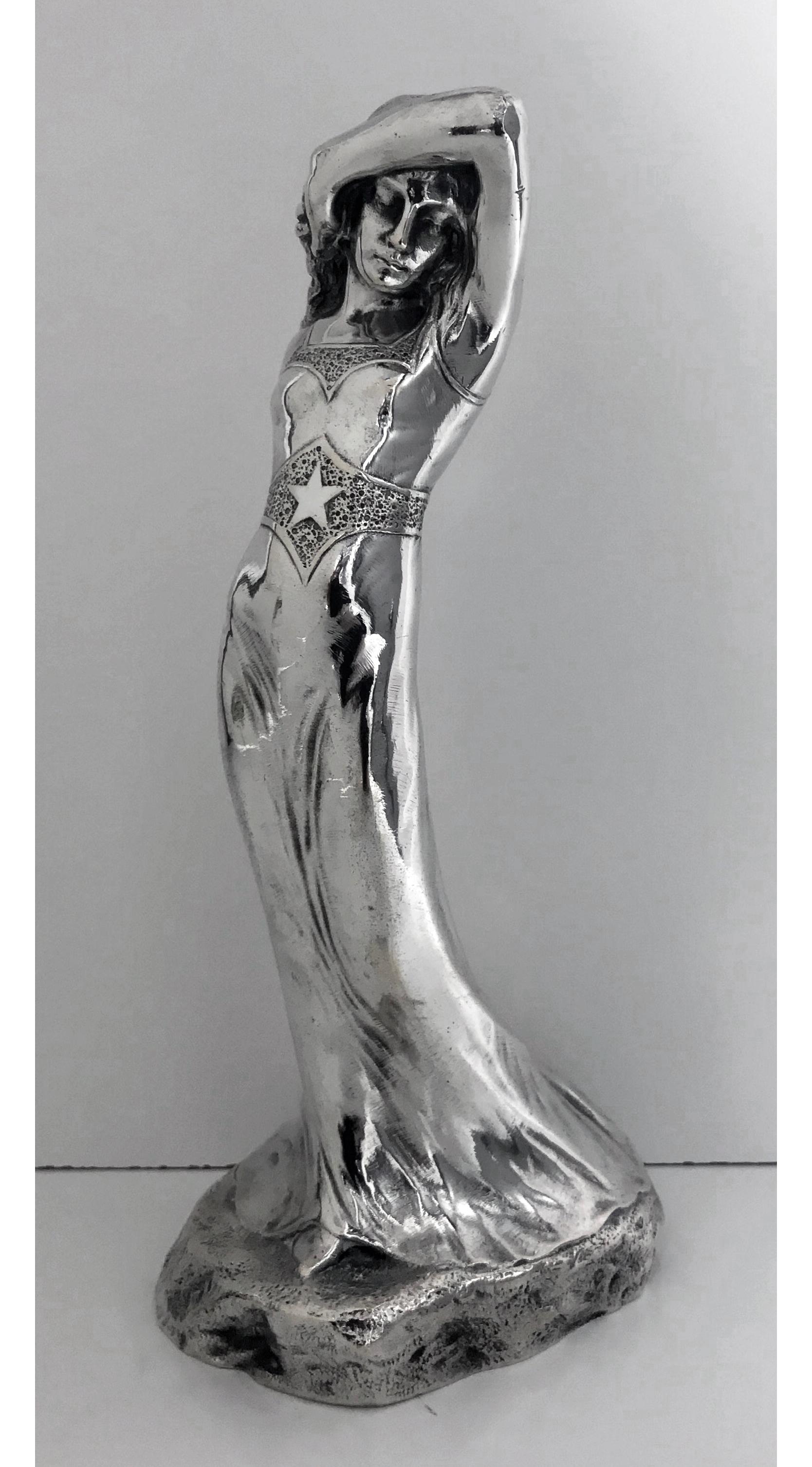 Metal Harold Sorensen Ringi Sarah Bernhardt Sculpture, circa 1899