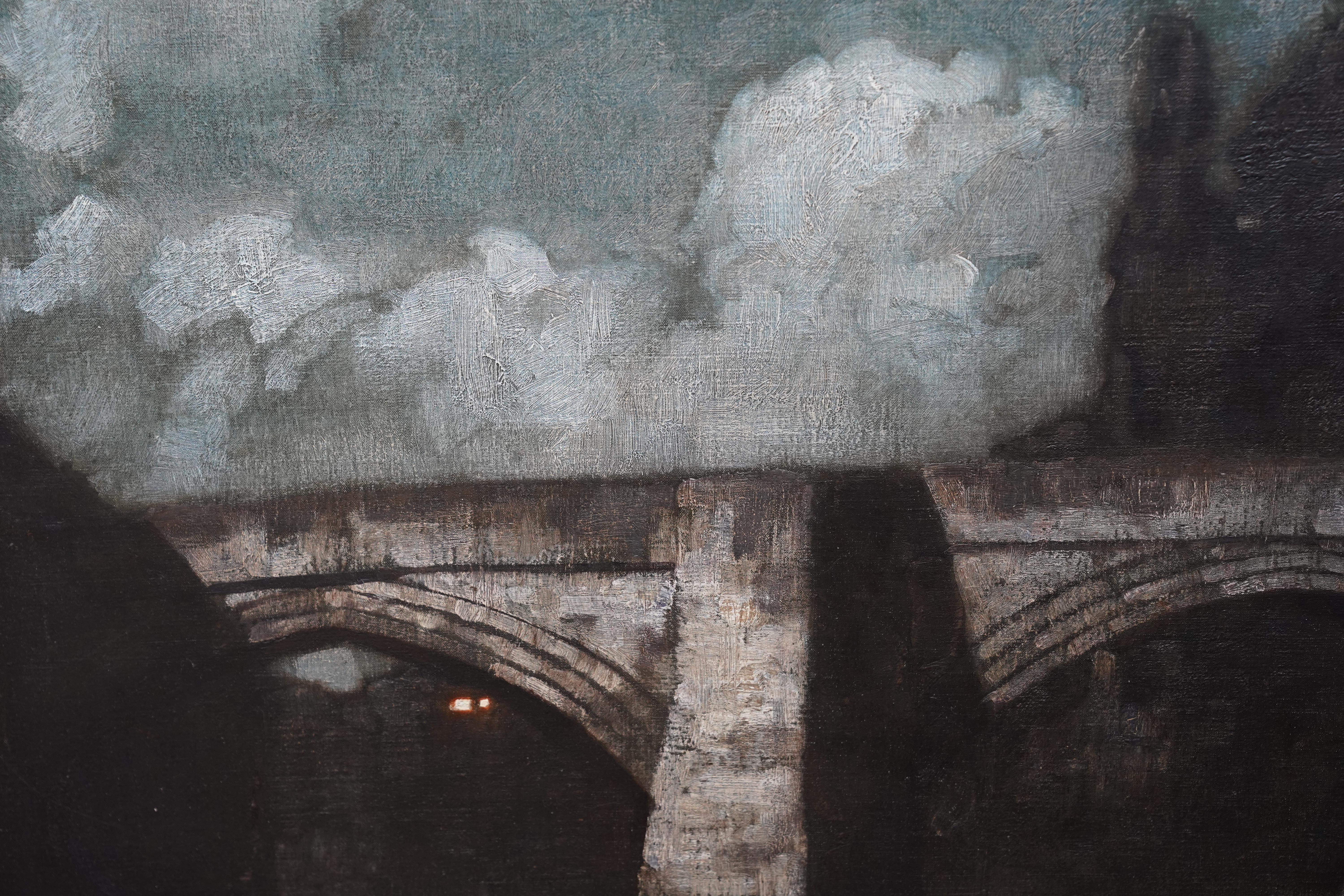 Alcantara Bridge Toledo - British Victorian art Spanish landscape oil painting - Impressionist Painting by Harold Speed