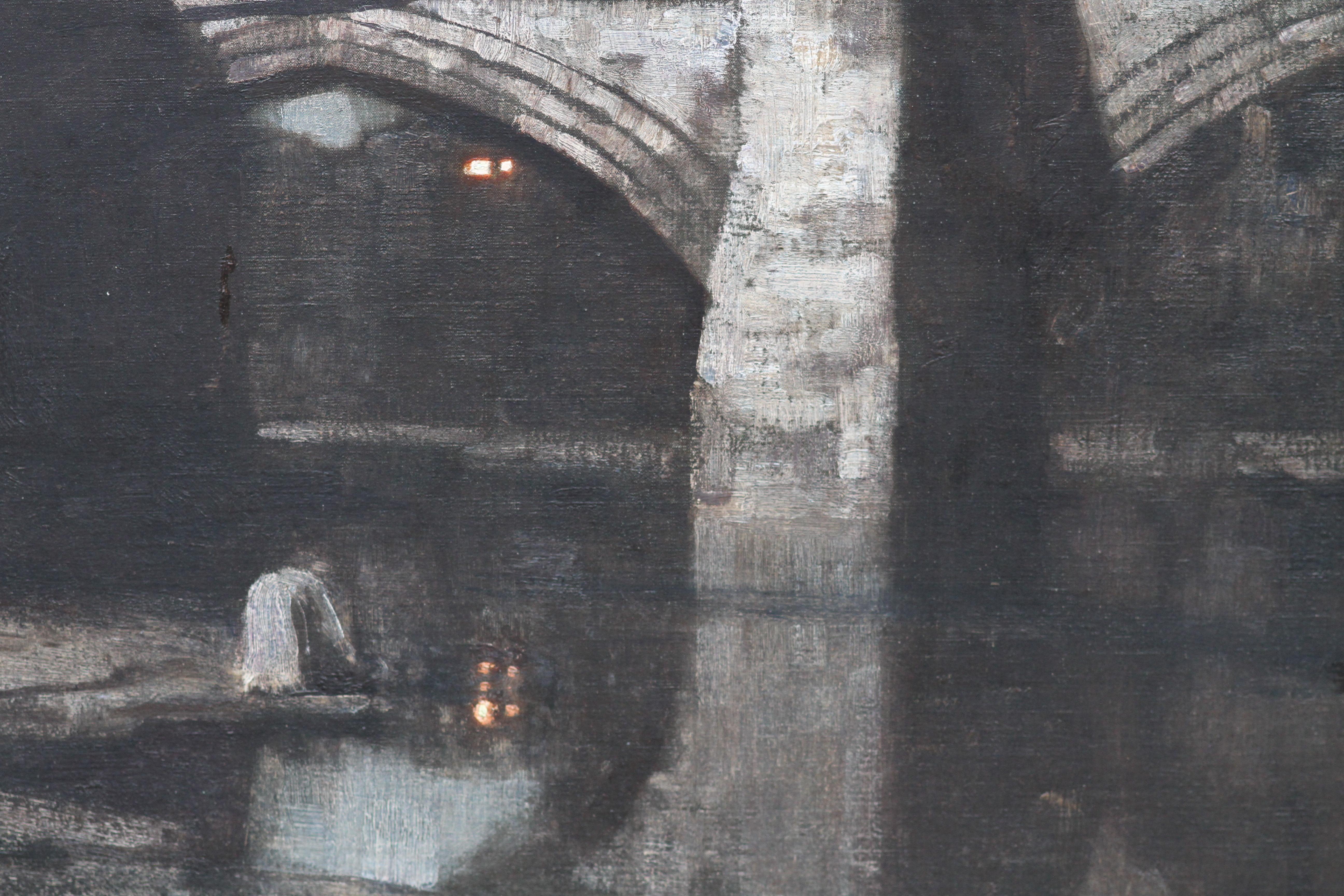 Alcantara Bridge Toledo - British Victorian art Spanish landscape oil painting For Sale 1