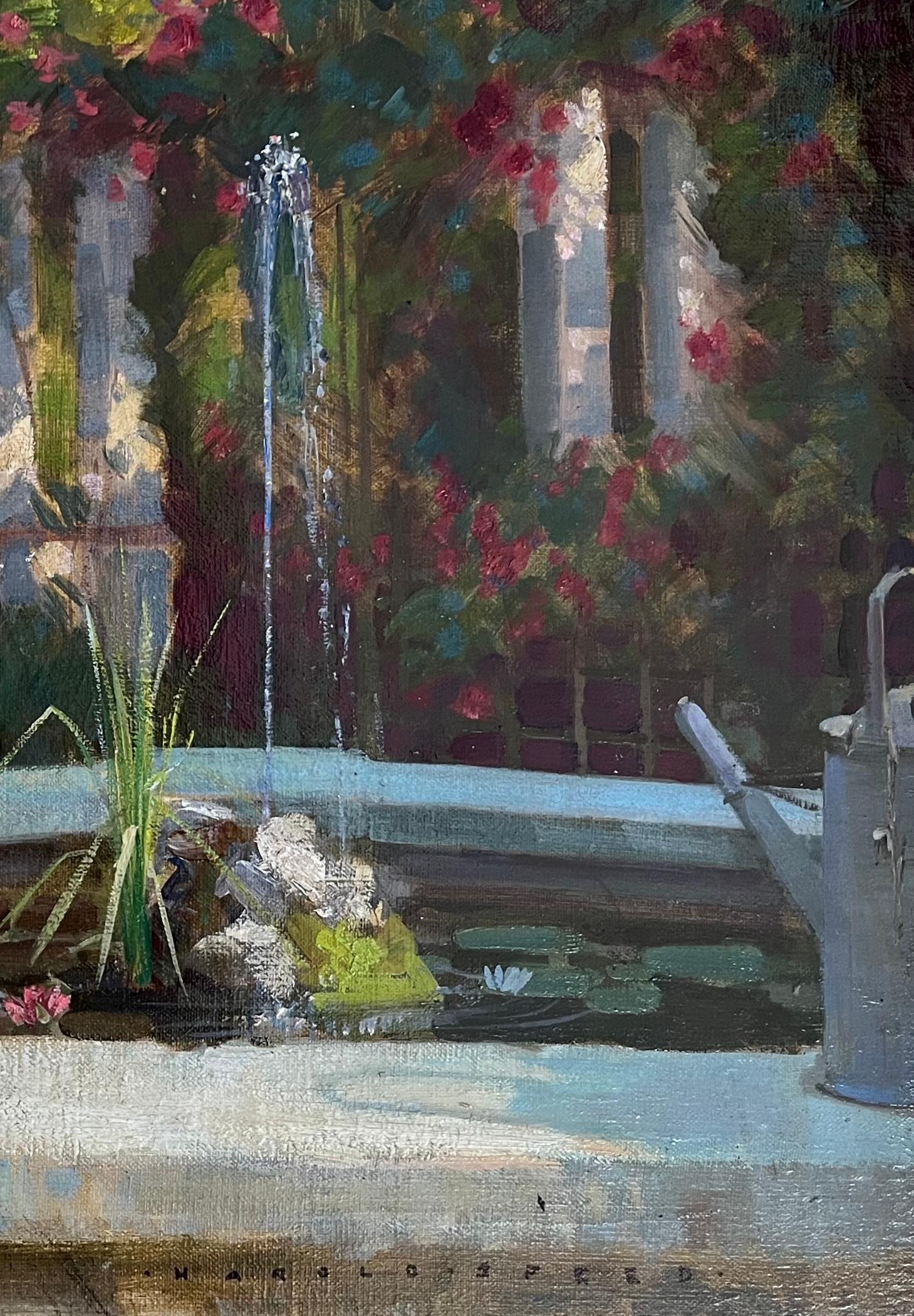 Harold Speed, dipinto impressionista britannico raffigurante una bellezza presso una fontana in vendita 5