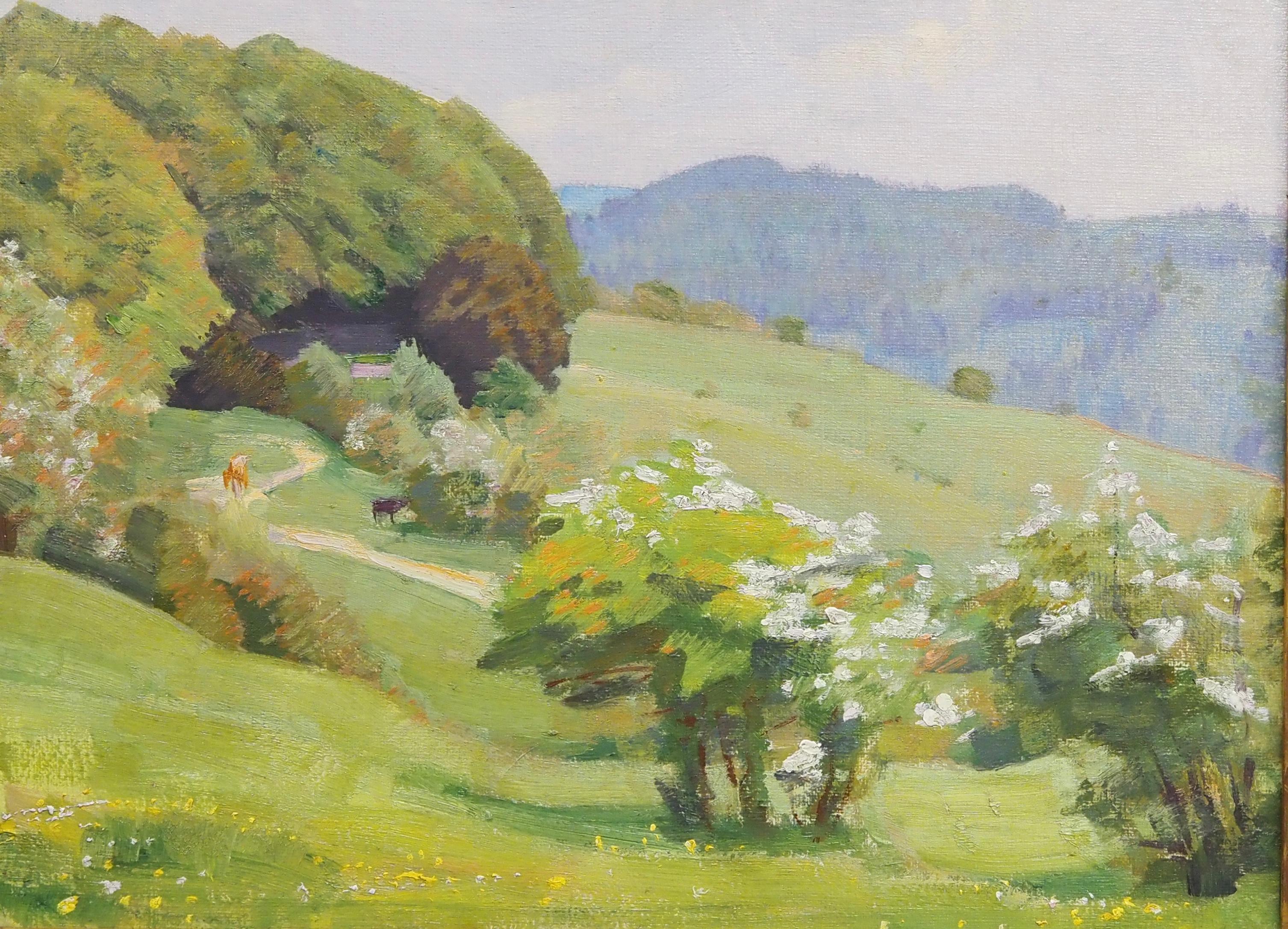 Landscape in Spring - Painting by Harold Speed