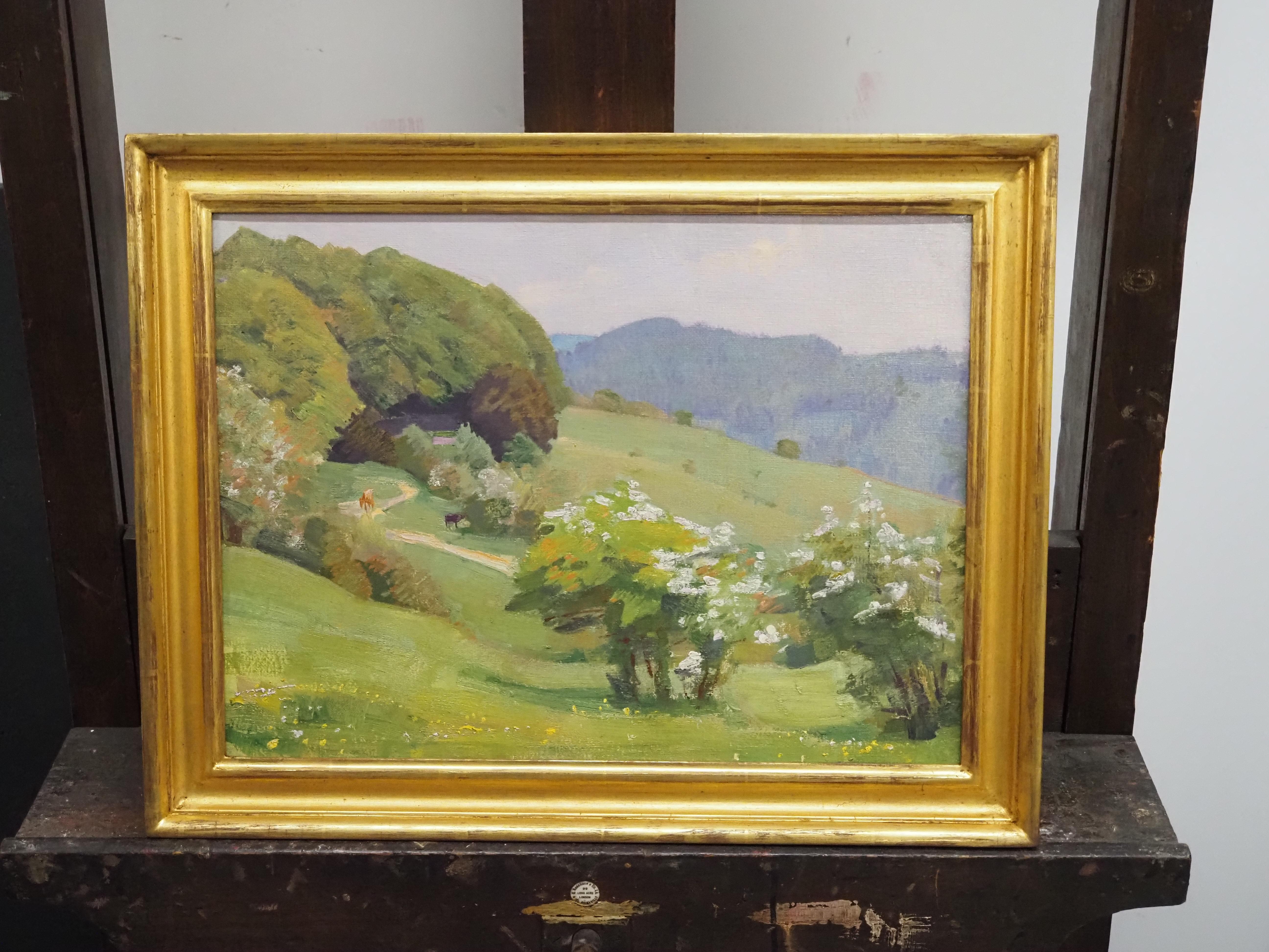Paysage au printemps - Post-impressionnisme Painting par Harold Speed