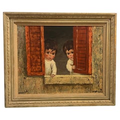 „Mädchen Kinder“ auf Leinwand von Harold Stephenson, Aka Abruzzi 
