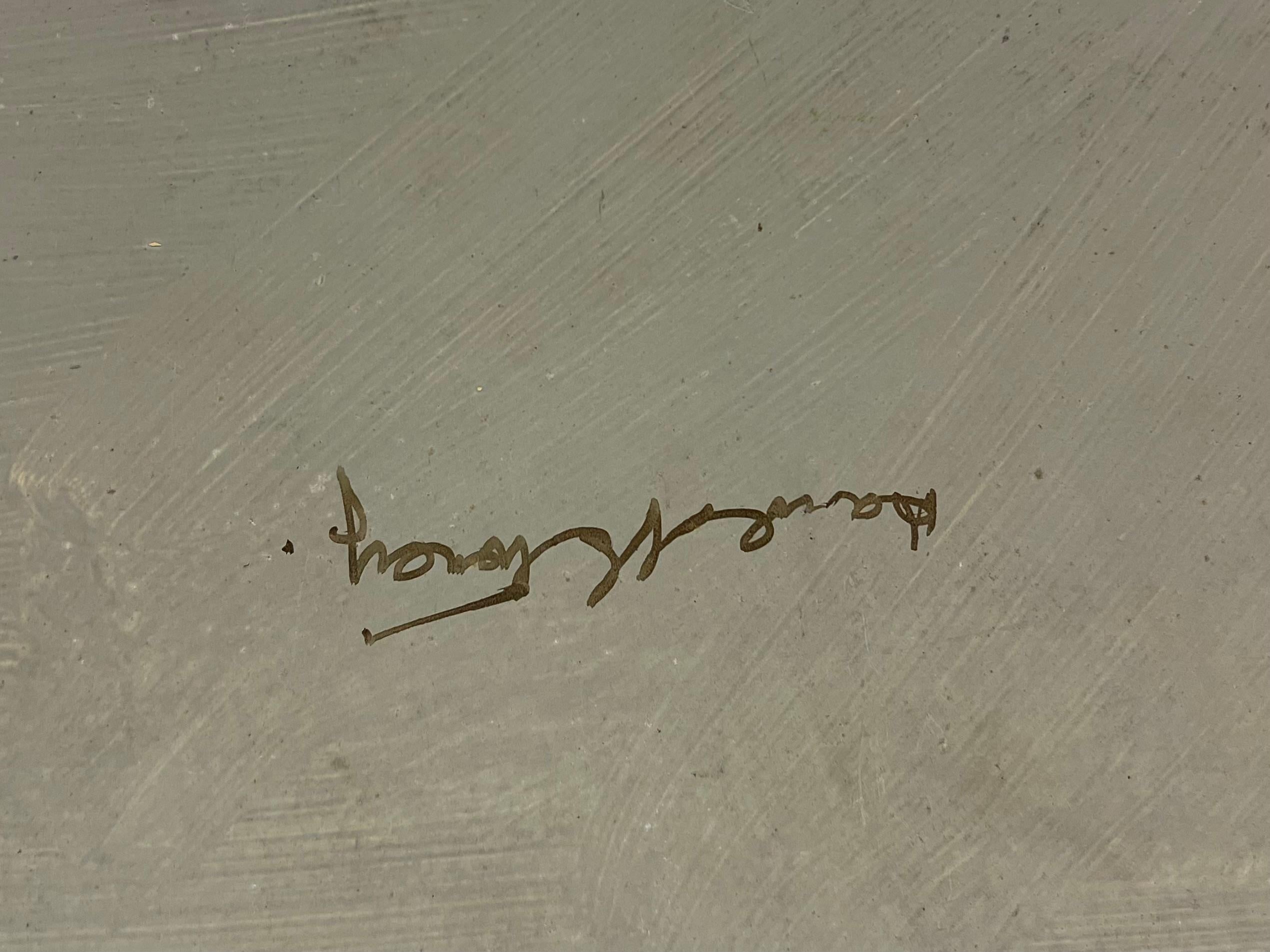 Scène de campagne en vert vif avec arbres doux Paysage Huile écossaise des années 1920 en vente 3