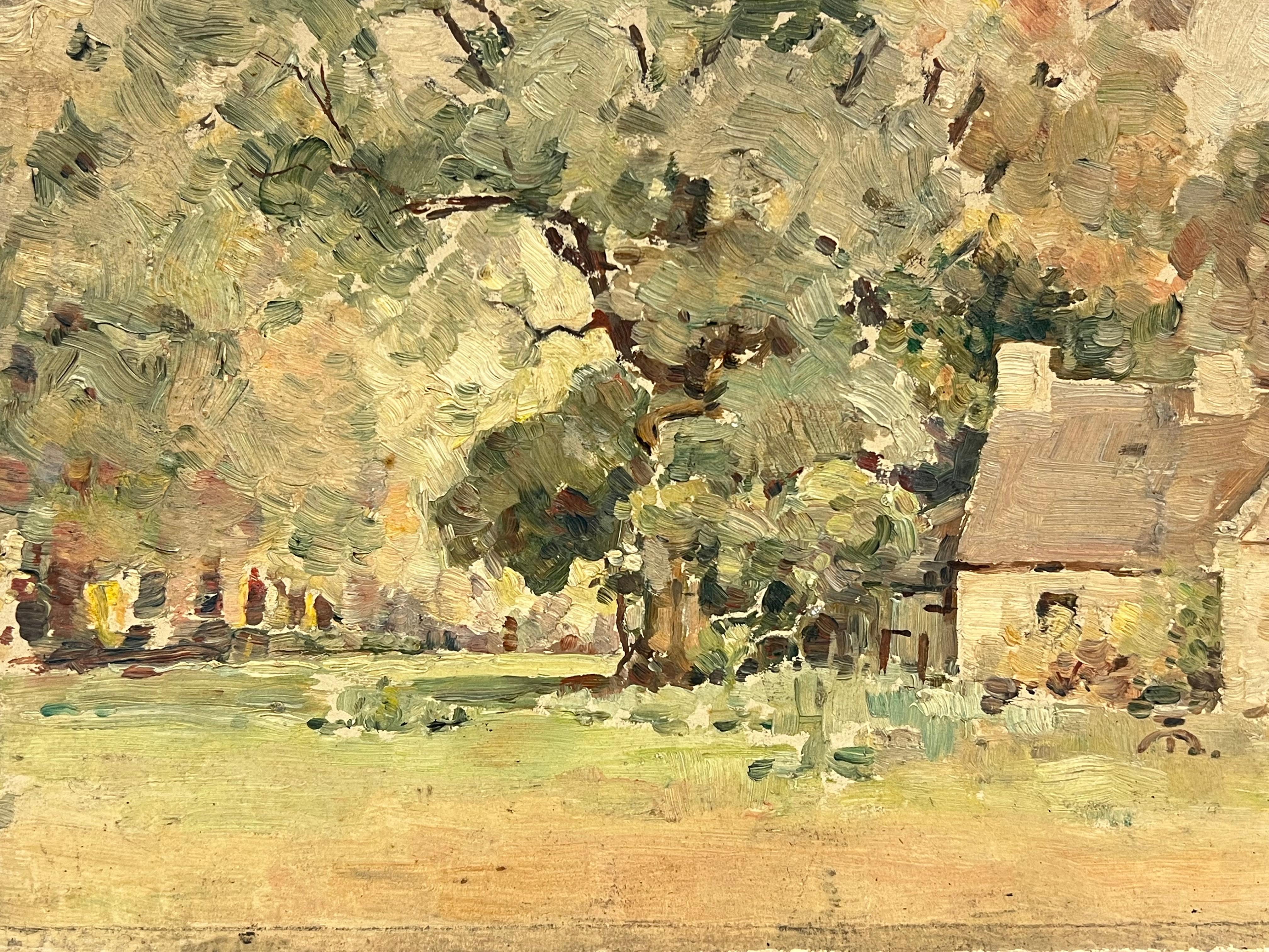 Eine Hütte im Wald
von Harold Storey ( 1888 - 1965)
signiert & datiert 1940
Öl auf Karton, ungerahmt
Karton: 6,5 x 9,5 Zoll
Provenienz: Privatsammlung
Condit: gesunder und guter Zustand

Maler schottischer Themen, der viele Jahre in Glasgow und