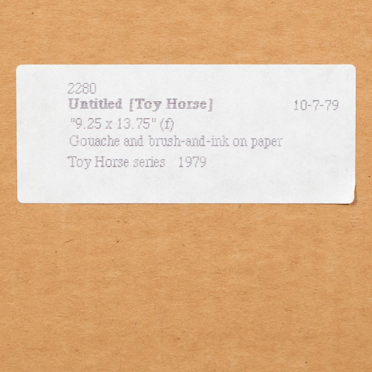 Cheval à cheval sans titre, Canada, 1979  Gouache et encre sur papier en vente 6