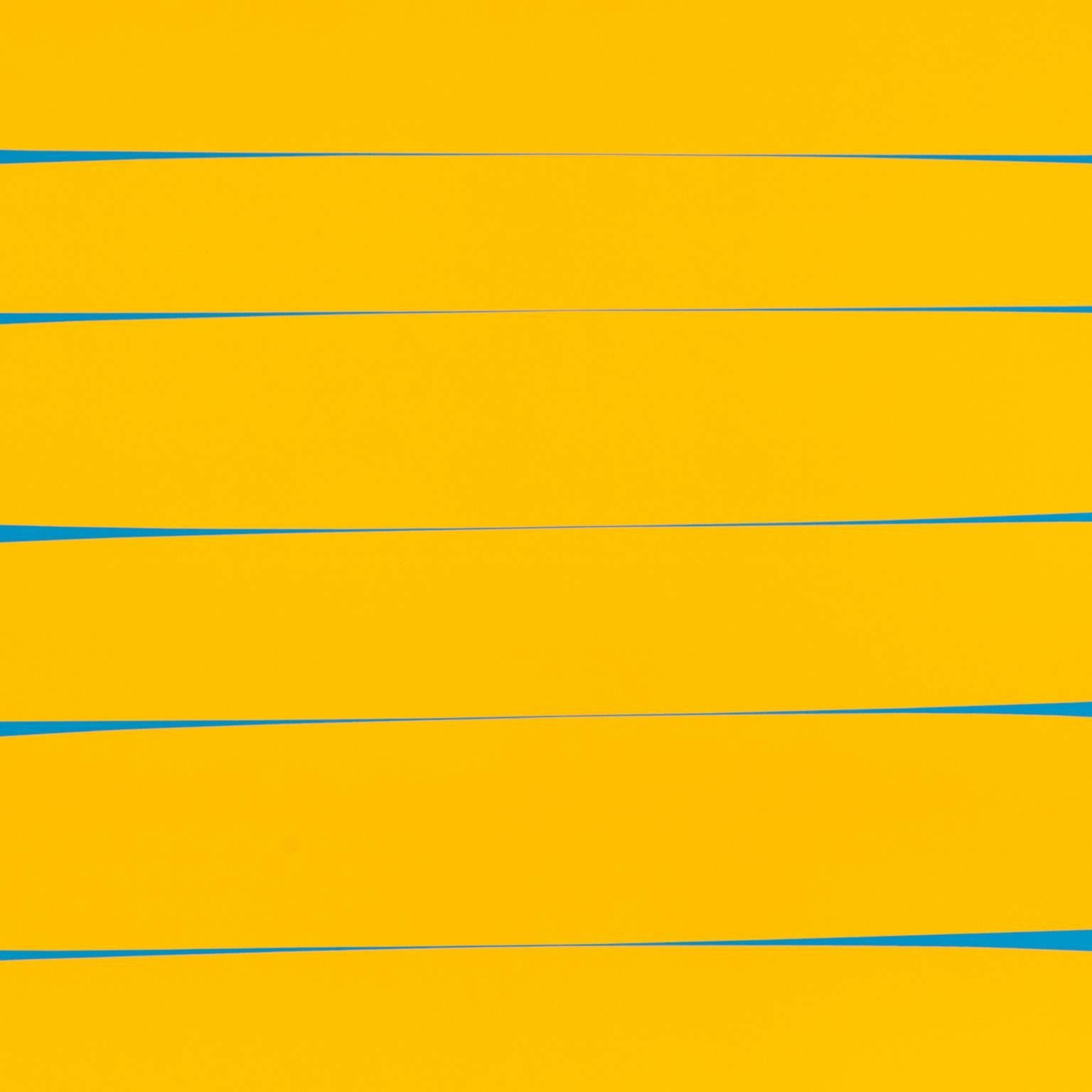 Tangerine Blue Stretch - Orange Abstract Print by Harold Town