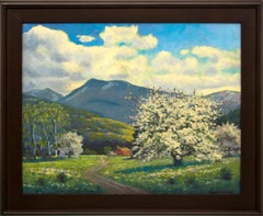 Manzanos, paisaje montañoso de Colorado, primavera en la ladera oeste, 24 x 30