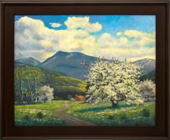 Apple Trees, Colorado Mountain Landscape, Spring on the Western Slope, 24 x 30 