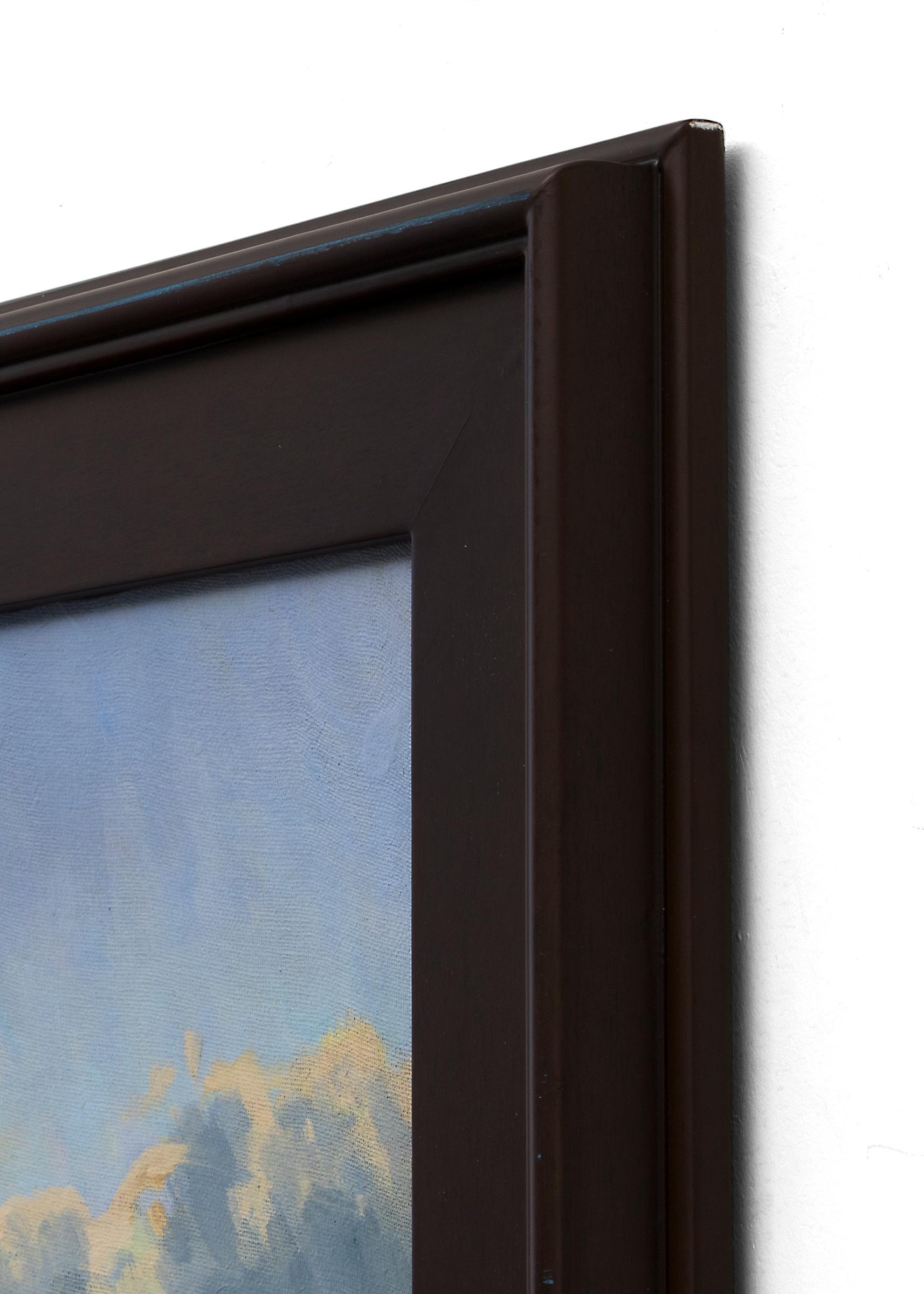 Homesteaders, peinture à l'huile encadrée de paysage de montagne du Colorado des années 1960 en vente 2