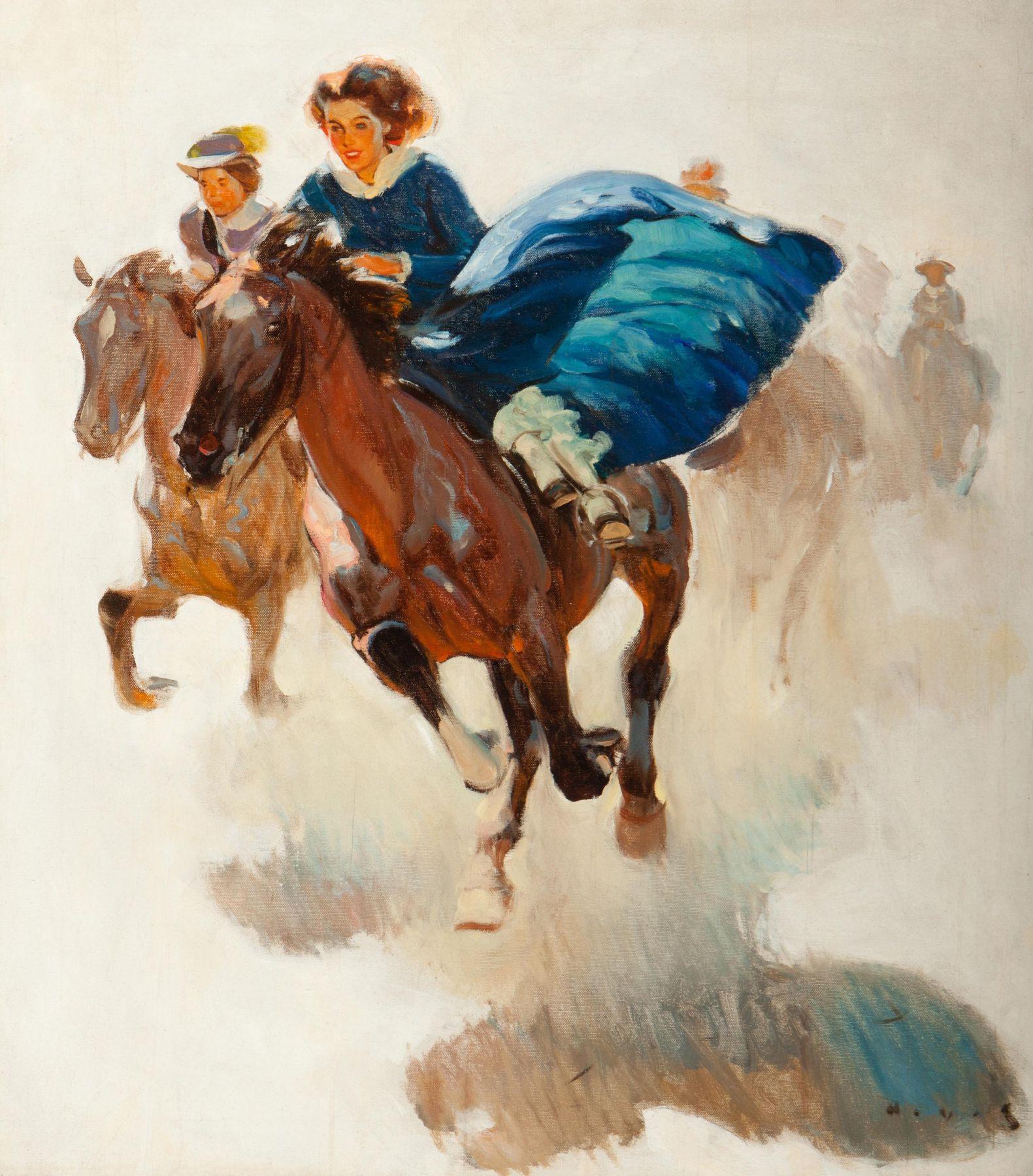 Harold von Schmidt Figurative Painting - The Race